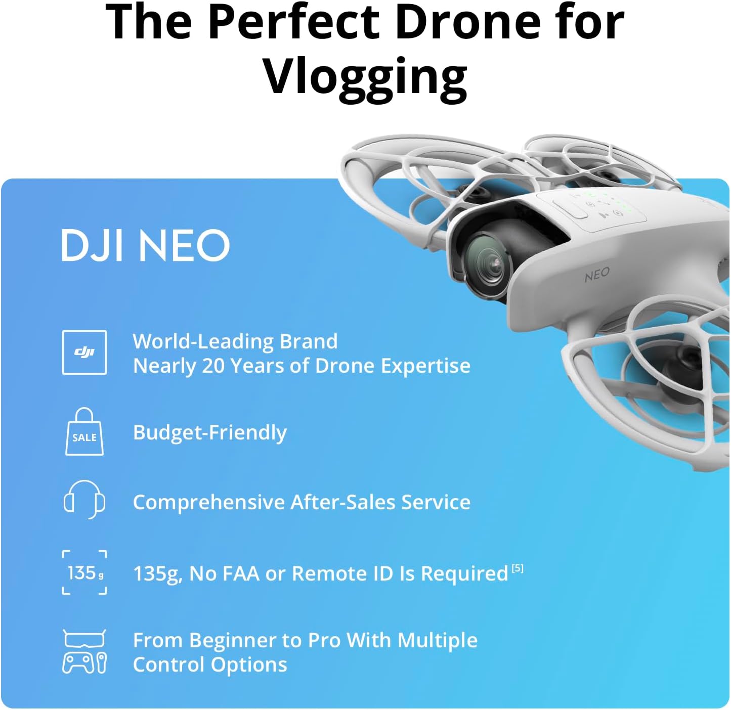 DJI Combo Neo de tres baterías, mini dron con cámara 4K UHD para adultos, dron autónomo de 4.76 oz que te sigue, despegue de palma, seguimiento de sujetos AI, QuickShots, video estabilizado (sin