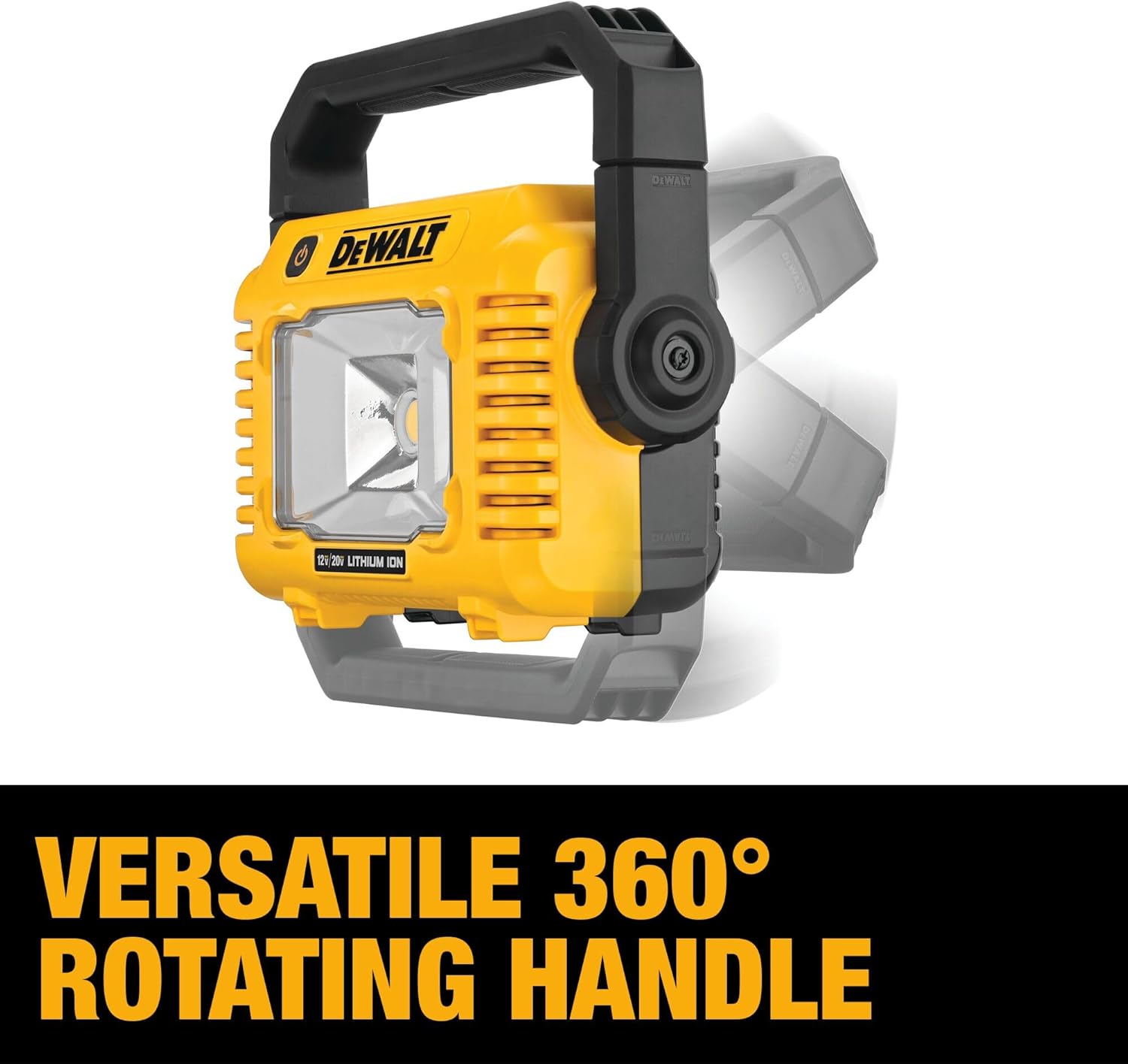 DEWALT 12V/20V MAX LED Work Light, Compact with 360 Degree Rotating Handle, 2000 Lumens of Brightness, Cordless, Bare Tool Only (DCL077B)