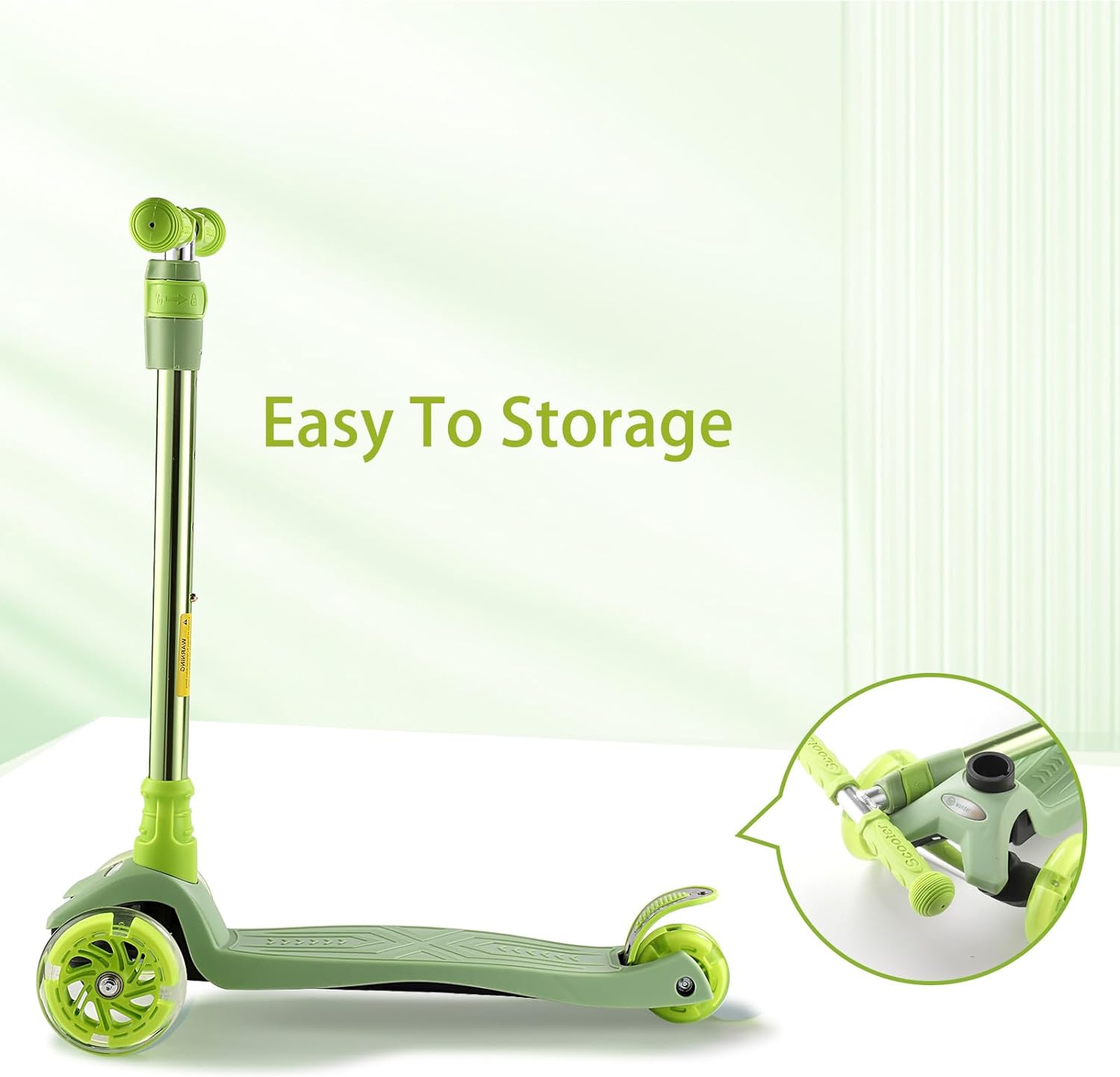 3 Wheel Scooter for Kids Ages 6-12,Kids Scooter with Light Up Wheels, Sturdy Deck Design, and 4 Height Adjustable Suitable for Kids Ages 3-12