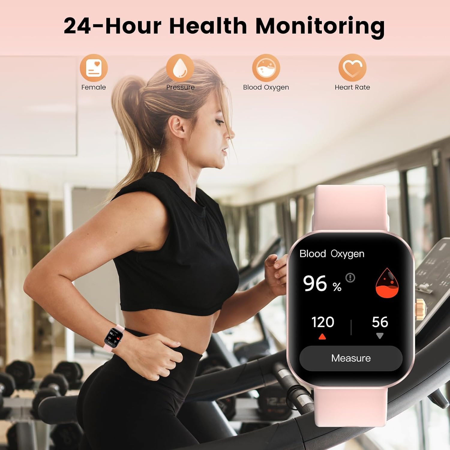 AMAZTIM Smart Watch, 60 Days Extra-Long Battery, 50M Waterproof, Rugged Military Bluetooth Call(Answer/Dial Calls), 1.85 Ultra Large HD Display, AI Voice Assistant, Compatible for Android and iOS