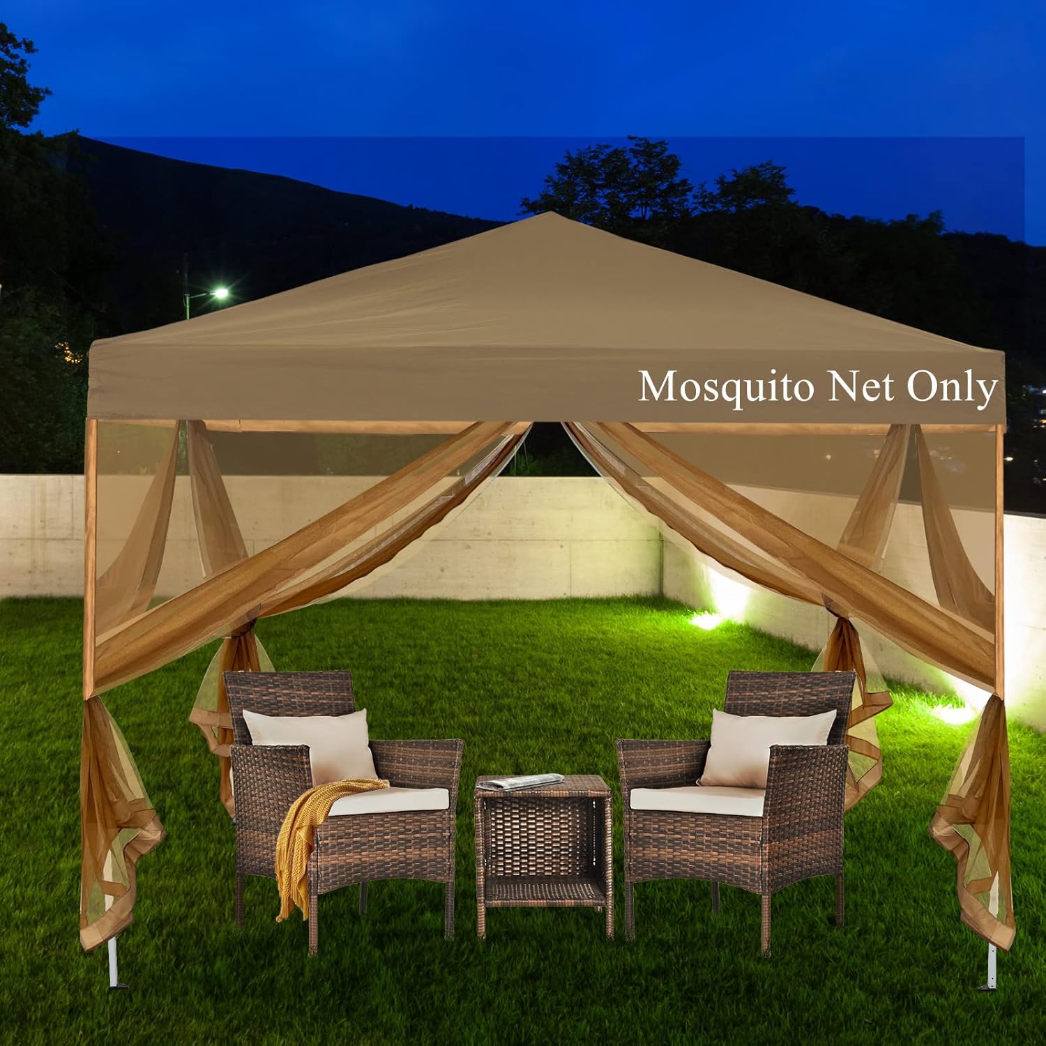 Mosquito Net with Zipper for Outdoor Camping Mosquito Net DIY Canopy Screen Wall Outdoor Mosquito Net for 10 x 10 Patio Gazebo and Tent