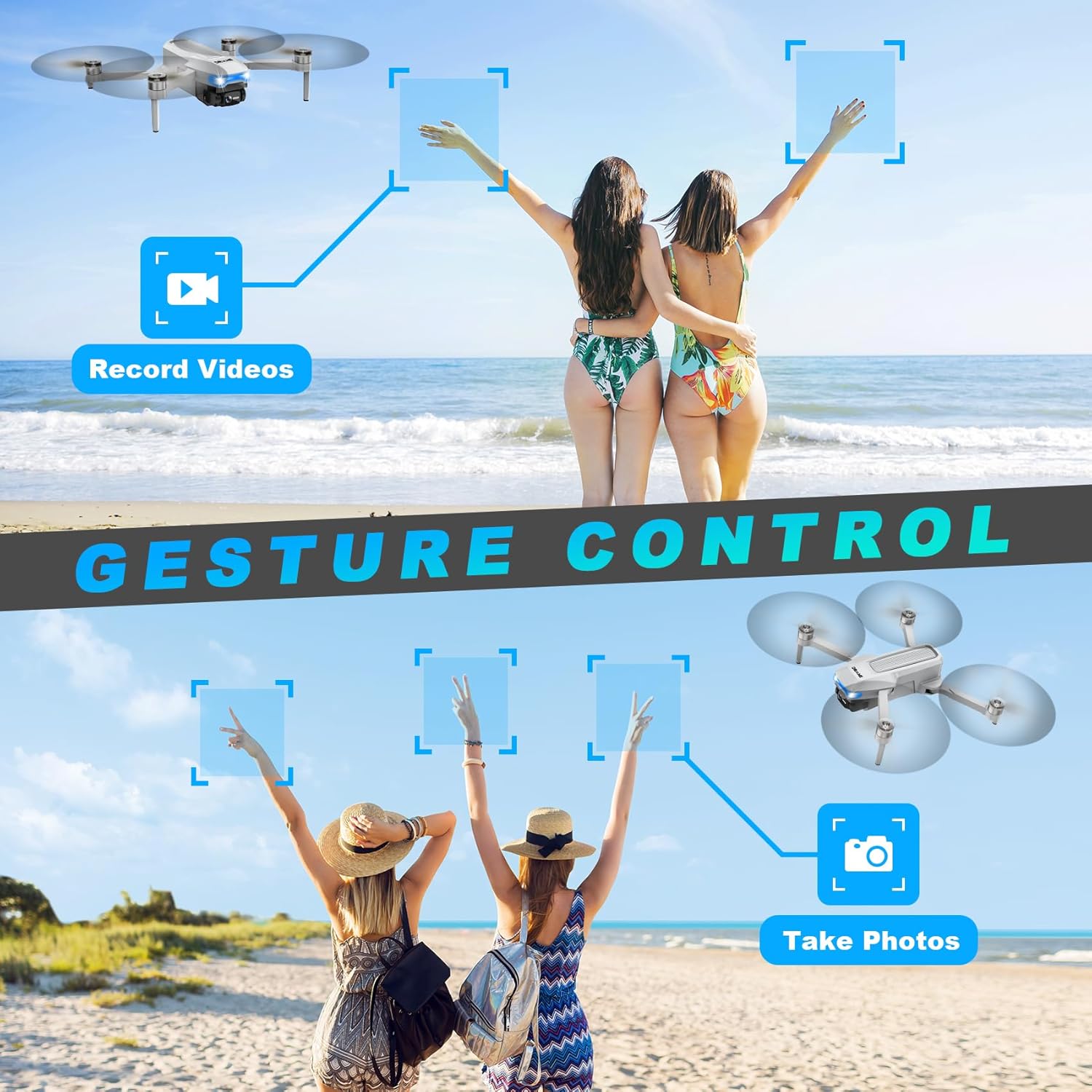 Drone con cámara 4K, FPV Drones 248G RC Plane GPS Drone para adultos con motor sin escobillas, transmisión 5G, vuelo de punto de ruta, retorno automático, control de gestos, baterías, vuelo de 46