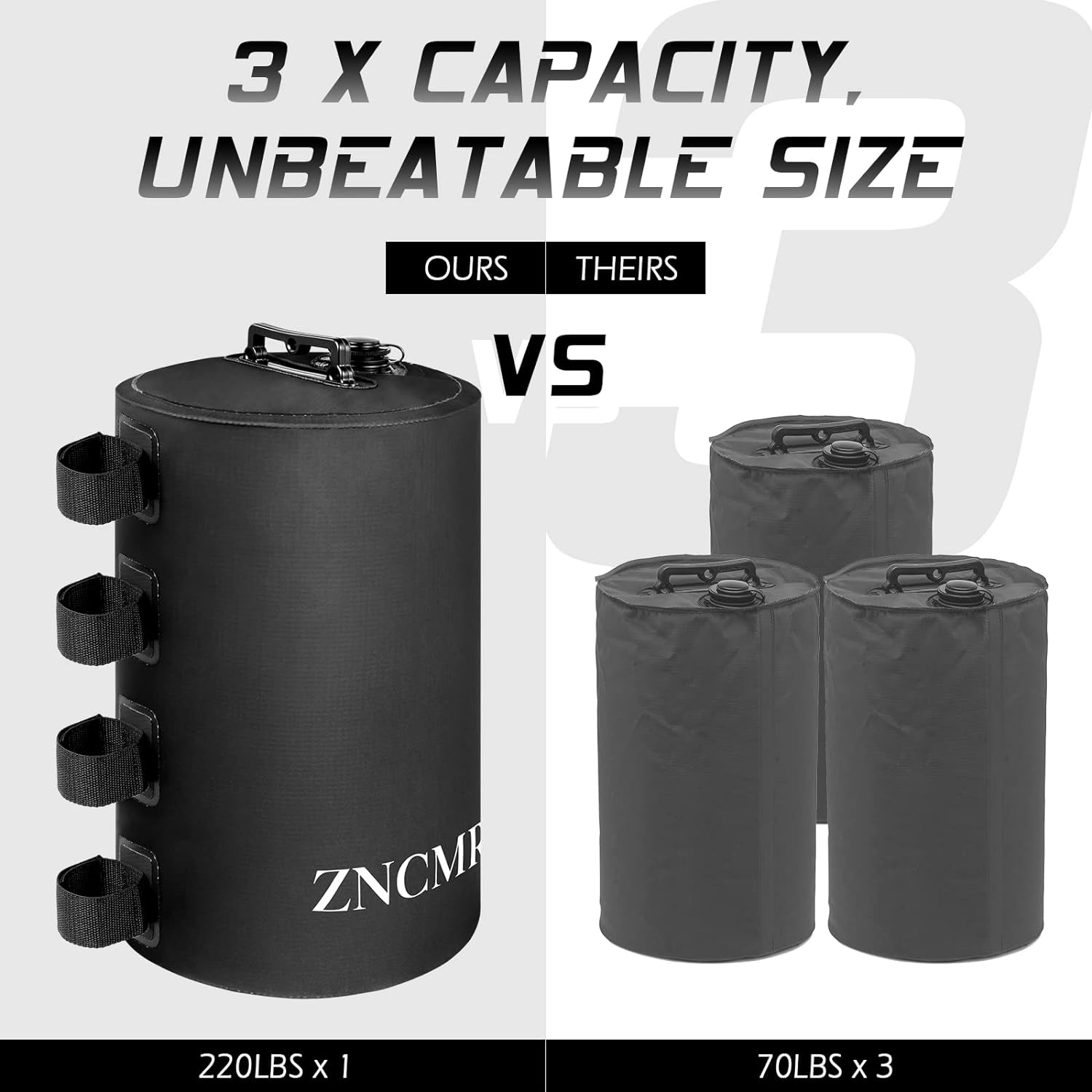 Canopy Water Weight Bag, 220LBS Water Tent Weights Set of 4 Leg Weights for Pop Up Canopy, Tent, Gazebo, Black