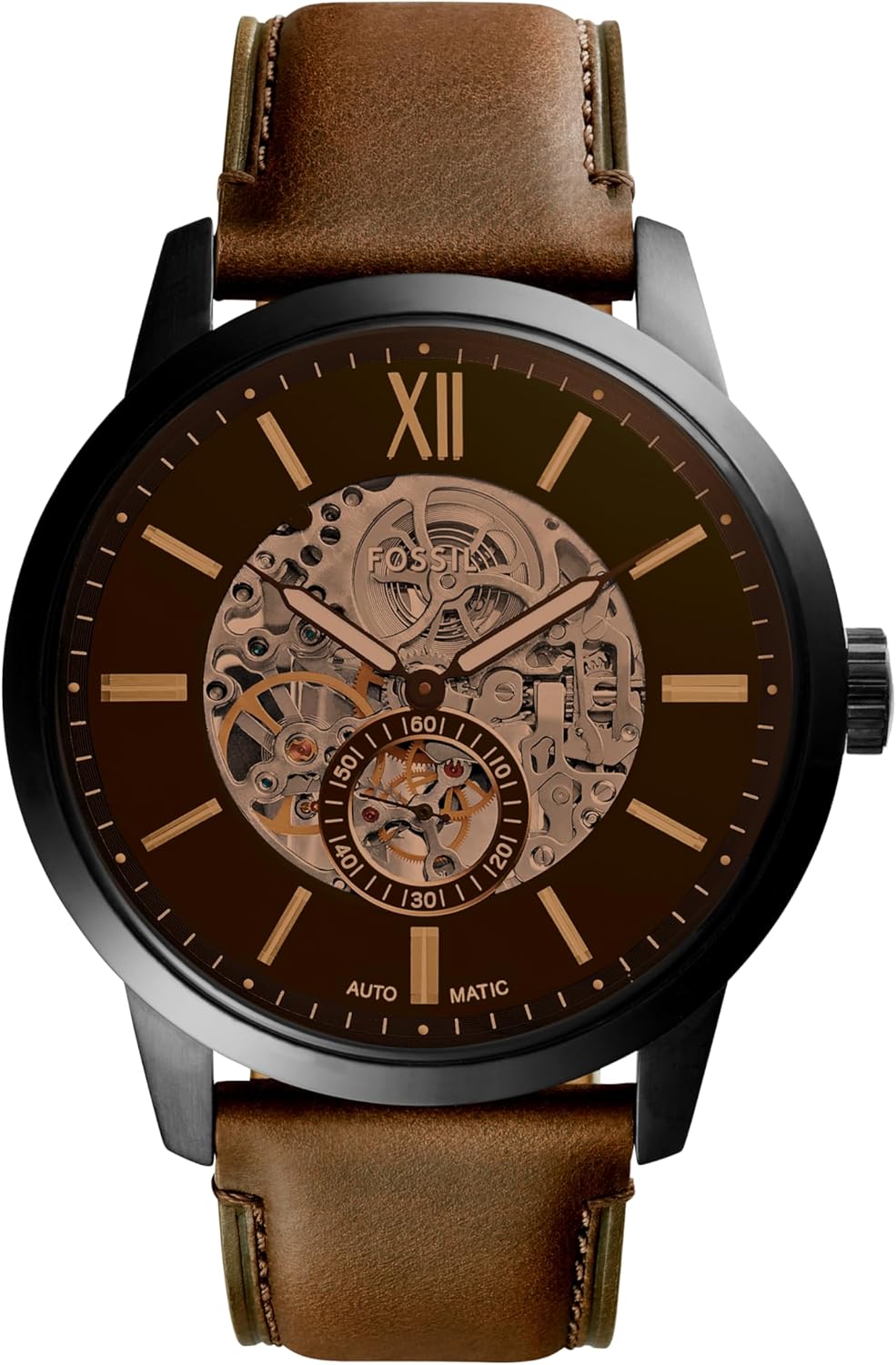 Fossil Townsman Men's Automatic Watch with Mechanical Movement and Skeleton Dial