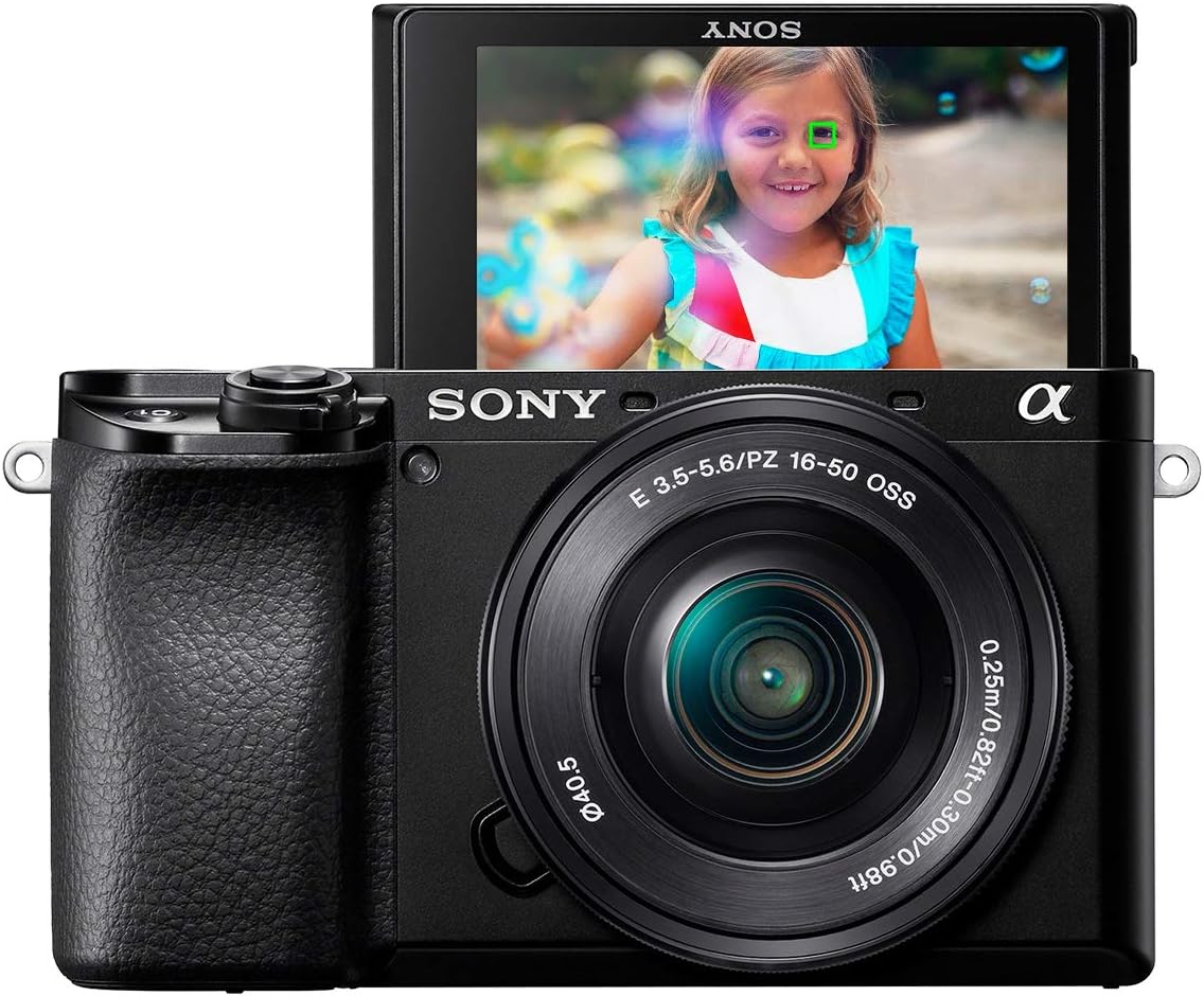 Sony Alpha A6100 Mirrorless Camera with 16-50mm Zoom Lens, Black (ILCE6100L/B)
