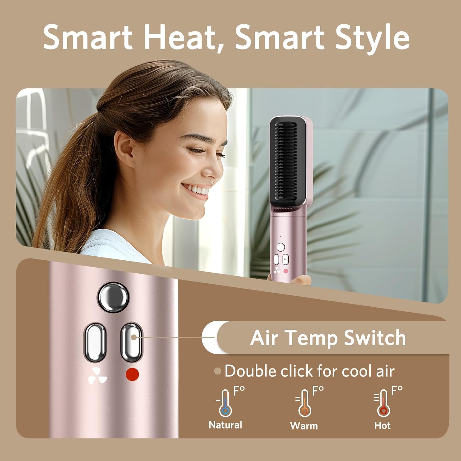 Hair Dryer Brush, Jolitoi 6 in 1 Blow Dryer Brush with 110,000 RPM High-Speed Negative Ionic, Automatic Curling Iron, Hot Air Styler for Fast Drying Curling Volumizing Straightening (Dark Grey)