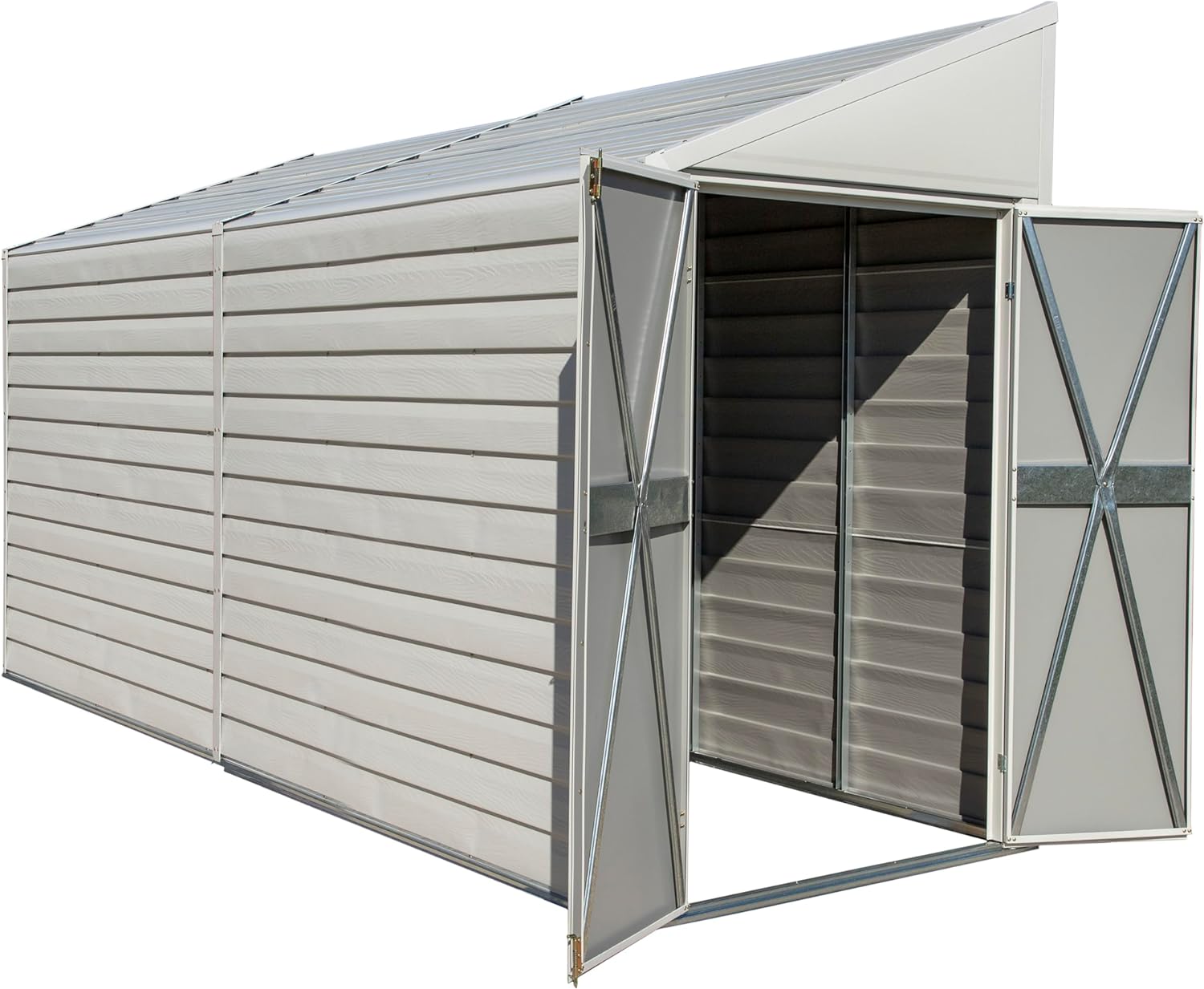 Arrow Yardsaver Compact Galvanized Steel Storage Shed with Pent Roof, 4' x 10'