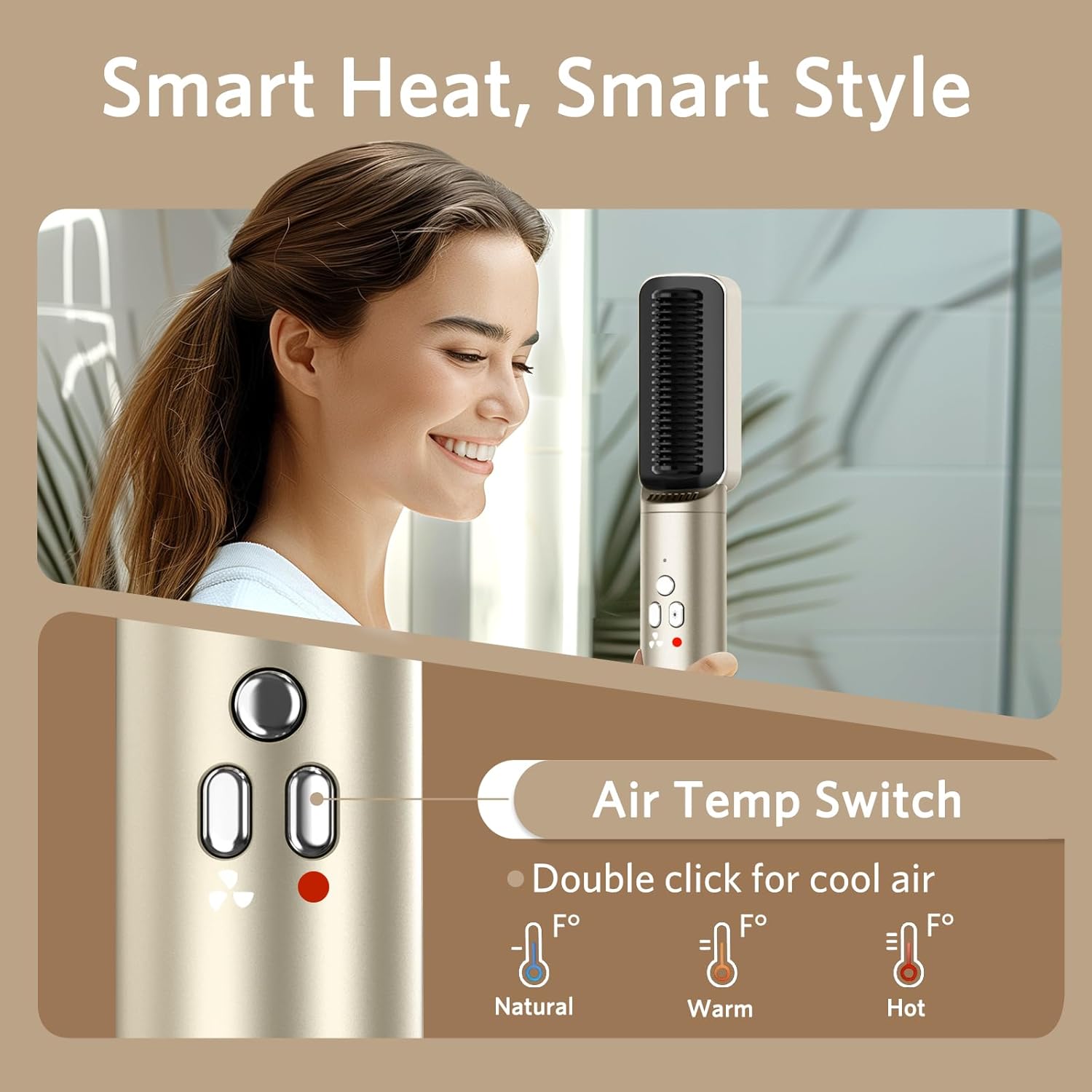 Hair Dryer Brush, Jolitoi 6 in 1 Blow Dryer Brush with 110,000 RPM High-Speed Negative Ionic, Automatic Curling Iron, Hot Air Styler for Fast Drying Curling Volumizing Straightening (Dark Grey)