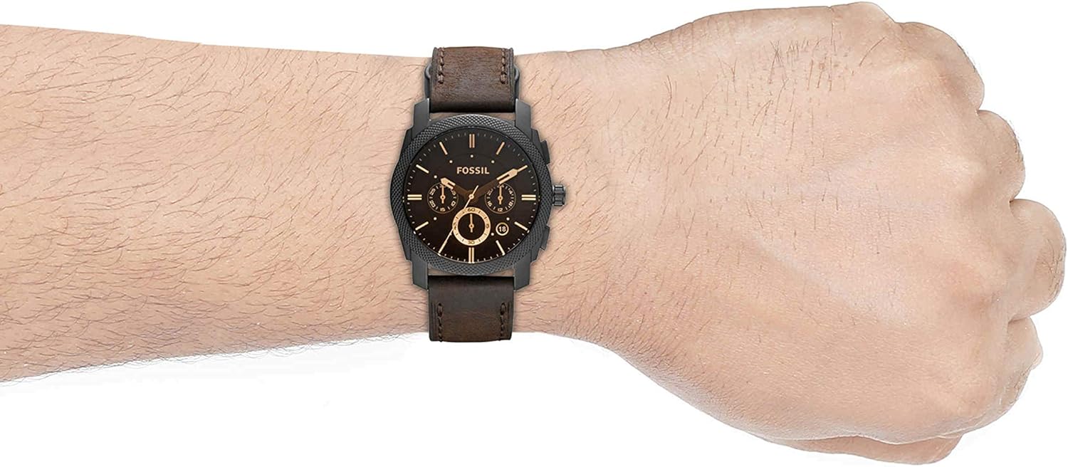 Fossil Machine Men's Watch with Stainless Steel or Leather Band, Chronograph or Analog Watch Display