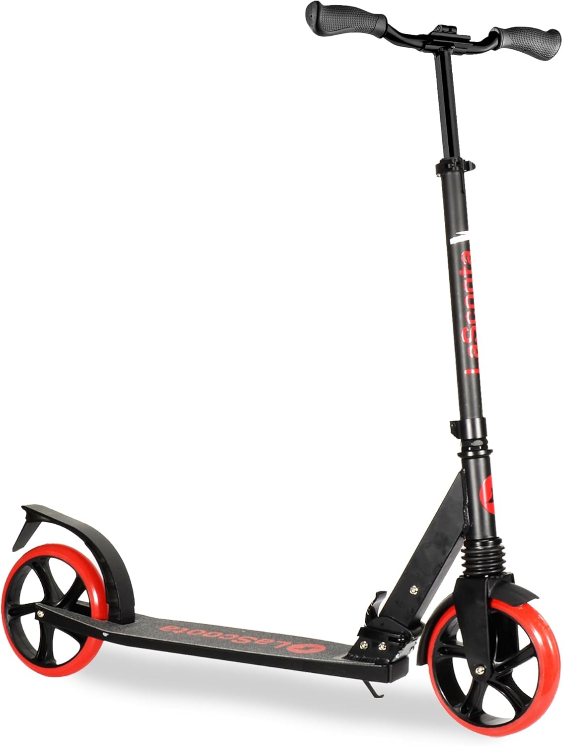 LaScoota Kick Scooter for Kids Ages 6+, Teens & Adults, Large 8 Sturdy Urethane Wheels. Adjustable Handlebar, Lightweight, Foldable, 220lbs Max Load