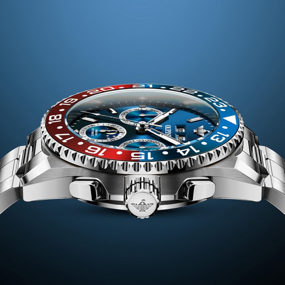 OUPINKE Men's Automatic Watch Self Winding Mechanical Luxury Wrist Watch Sapphire Crystal Tungsten Steel