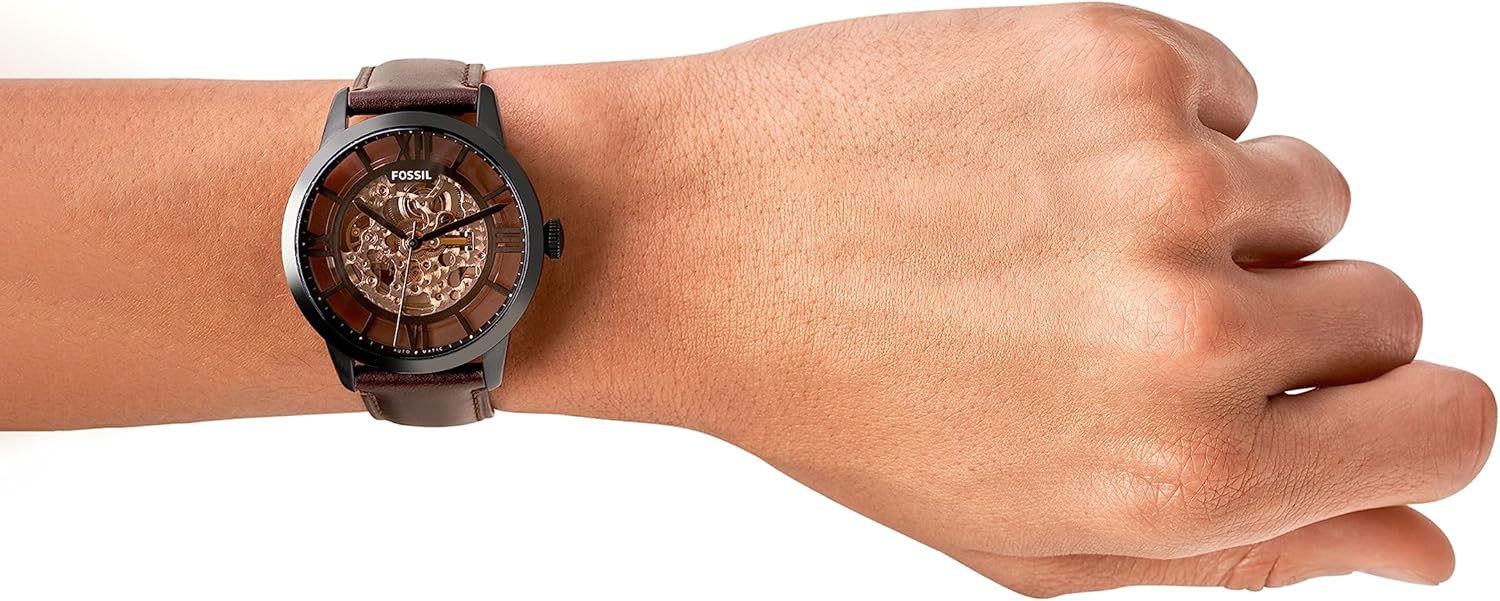 Fossil Townsman Men's Automatic Watch with Mechanical Movement and Skeleton Dial