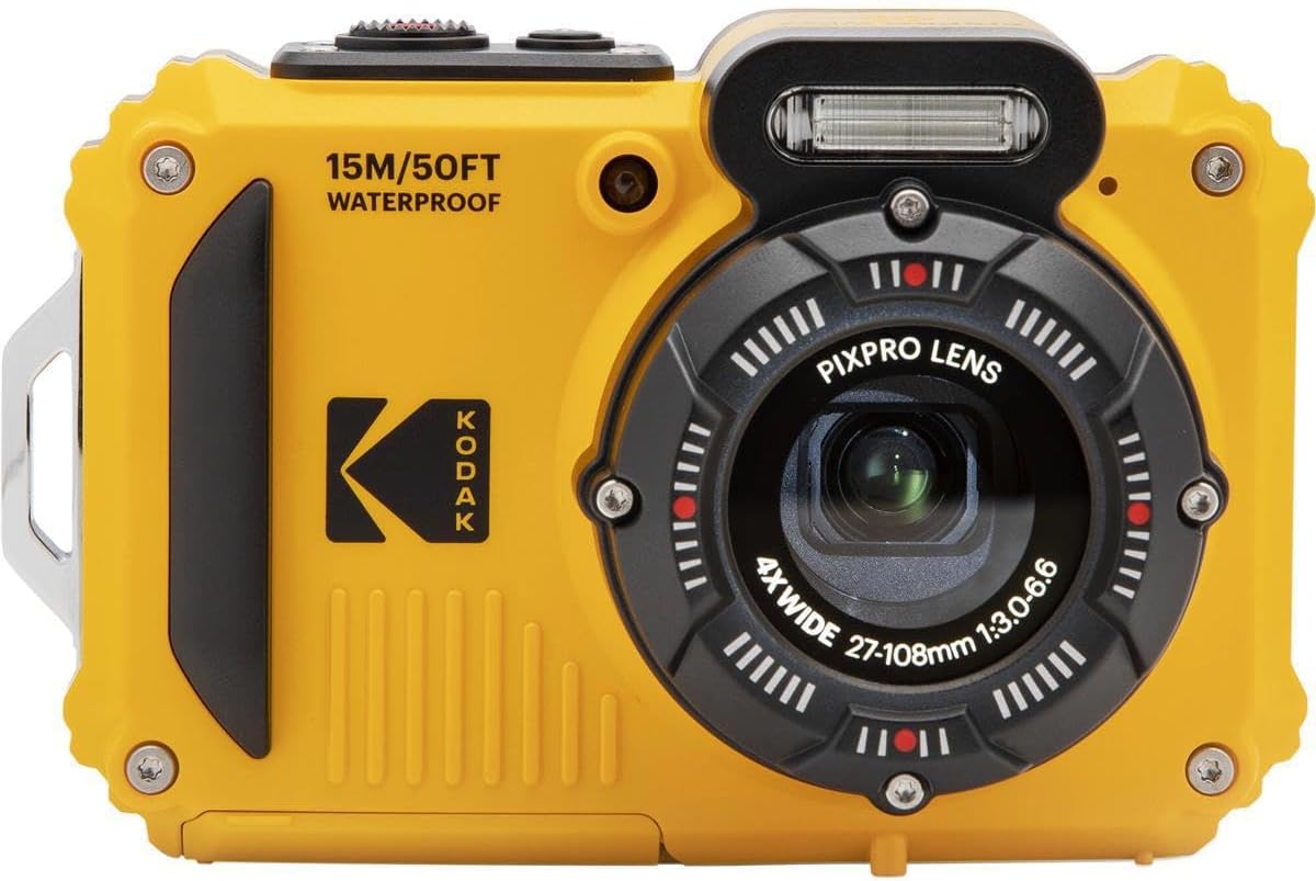 KODAK PIXPRO WPZ2 Rugged Waterproof Shockproof Dustproof WiFi Digital Camera 16MP 4X Optical Zoom 1080P Full HD Video Vlogging Camera 2.7 LCD (Yellow)