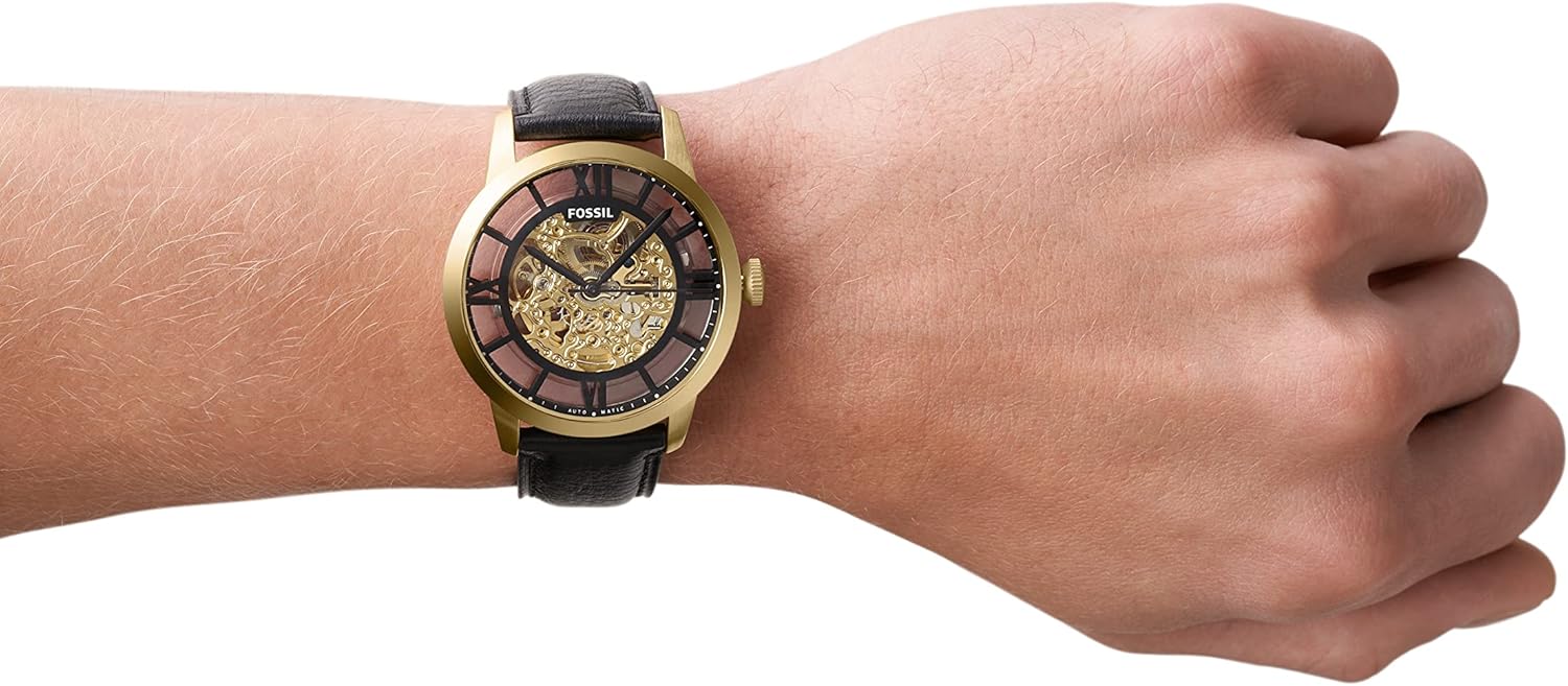 Fossil Townsman Men's Automatic Watch with Mechanical Movement and Skeleton Dial