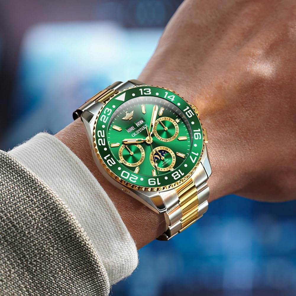 OUPINKE Men's Automatic Watch Self Winding Mechanical Luxury Wrist Watch Sapphire Crystal Tungsten Steel