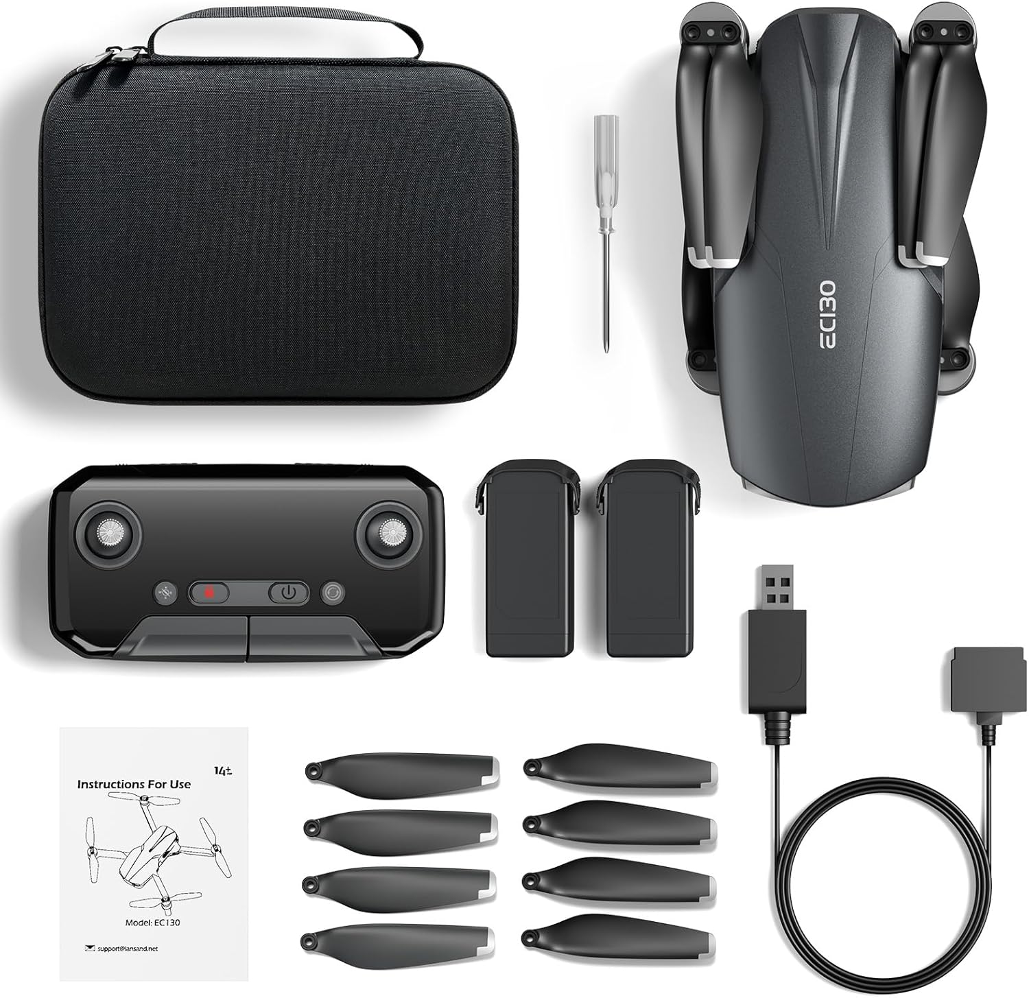 Dron motor sin escobillas con cámara 4K para adultos de largo alcance FPV Video RC Drone con posicionamiento óptico, transmisión 5G, lente ajustable de 90° FOV de 120°, 2 baterías, funda de