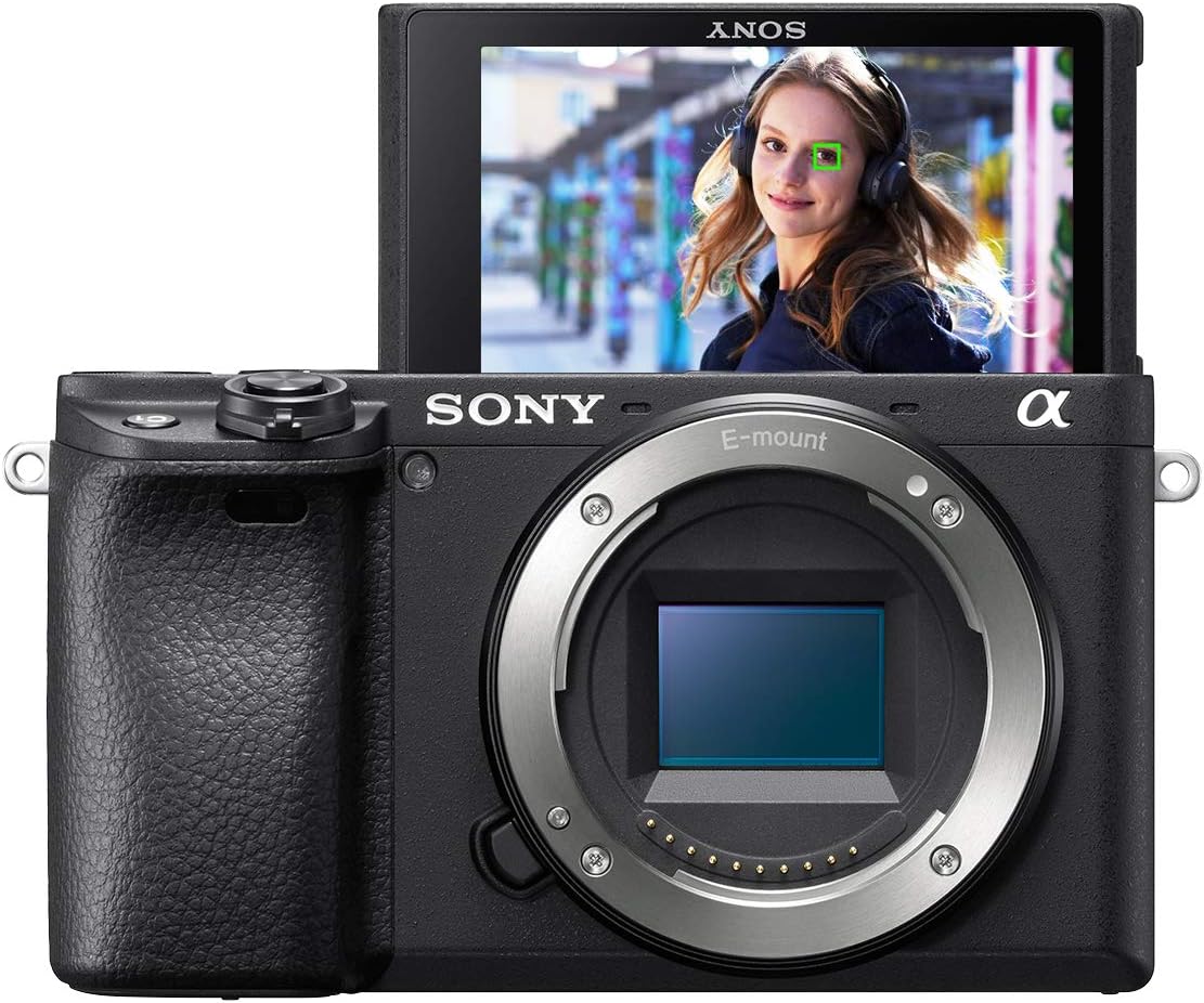 Sony Alpha a6400 Mirrorless Camera: Compact APS-C Interchangeable Lens Digital Camera with Real-Time Eye Auto Focus, 4K Video, Flip Screen & 16-50mm Lens - E Mount Compatible - ILCE-6400L/B, Black