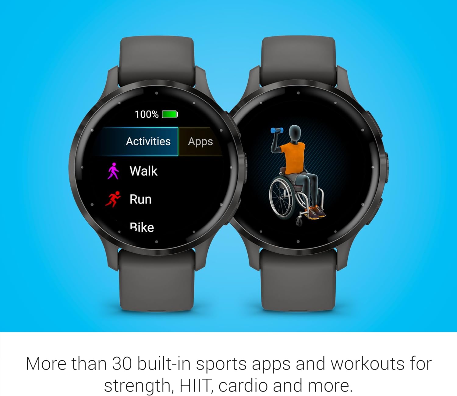 Garmin Venu 3 Slate Stainless Steel Bezel 1.4-Inch AMOLED Touchscreen Display Smart Watch with 45mm Black Case and Silicone Band