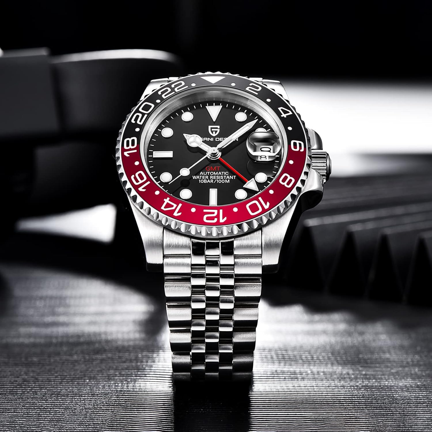 Men Watch Pagani Design GMT Watches for Men Automatic 40MM Date 100M Waterproof Stainless Steel Sapphire Glass Mechanical Wristwatches PD-1662