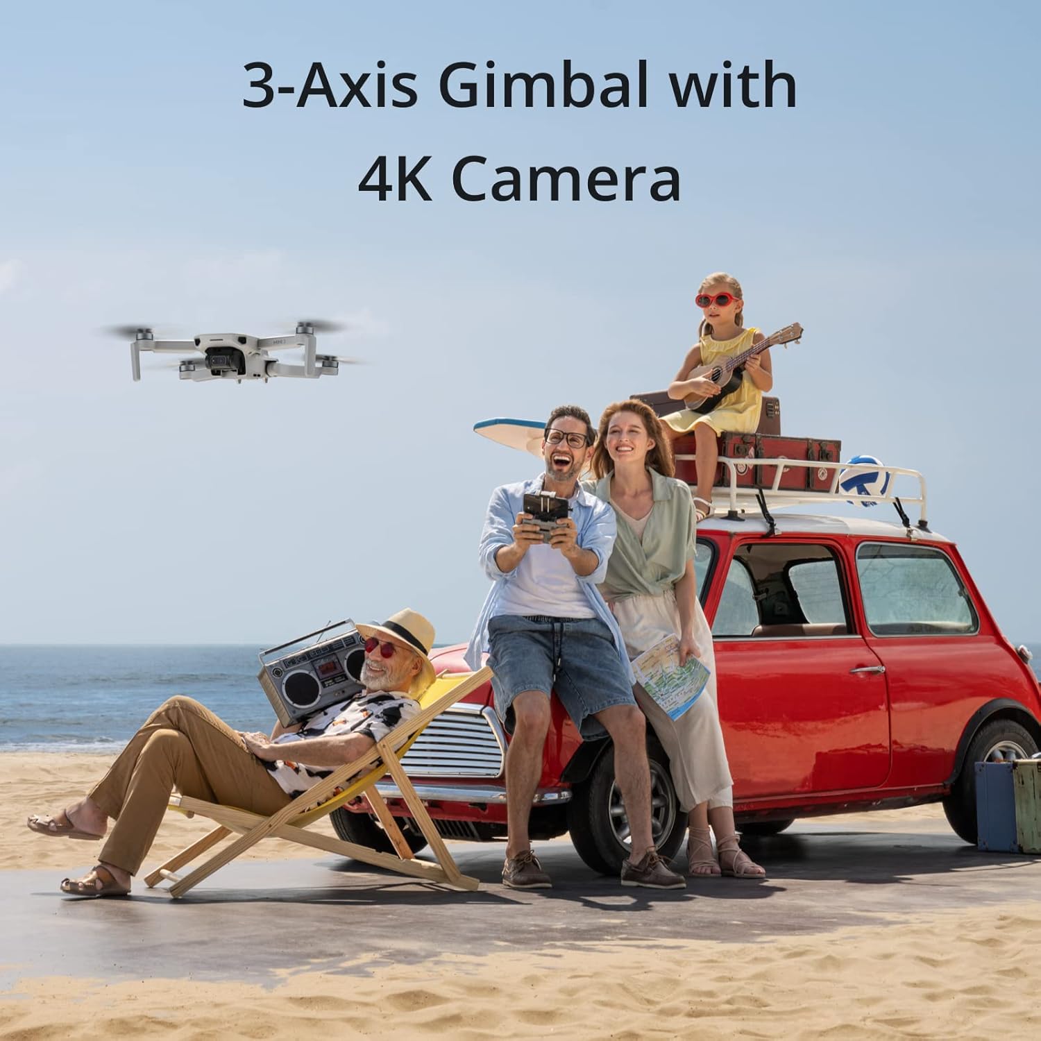 DJI Mini 2 - Drone Quadcopter ultraligero y plegable, cardán de 3 ejes con cámara 4K, foto de 12MP, tiempo de vuelo de 31 minutos, transmisión de video HD OcuSync 2.0 de 6.2 mi, QuickShots gris