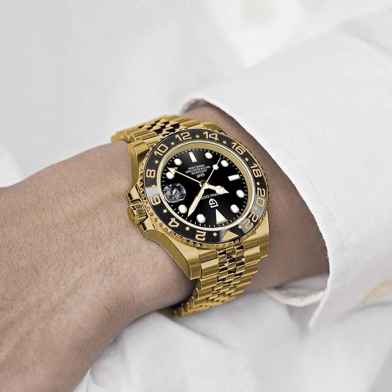 Men Watch Pagani Design GMT Watches for Men Automatic 40MM Date 100M Waterproof Stainless Steel Sapphire Glass Mechanical Wristwatches PD-1662