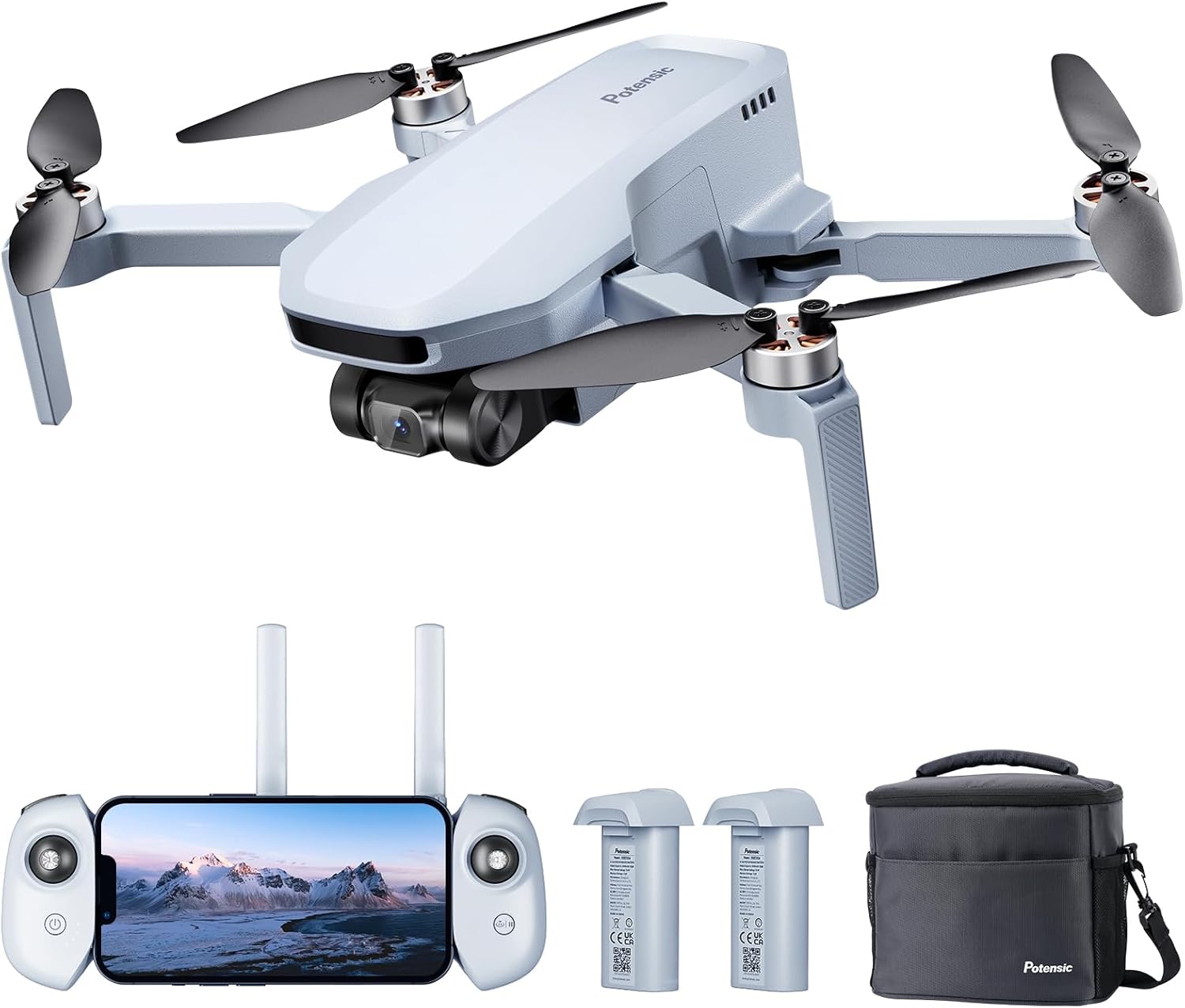 Potensic ATOM SE - Drone GPS con cámara EIS 4K, menos de 8.78 oz, vuelo de 93 minutos, transmisión FPV de 4 KM, motor sin escobillas, velocidad máxima 52.5 ft/s, hub de carga paralela rápida de 60 W,