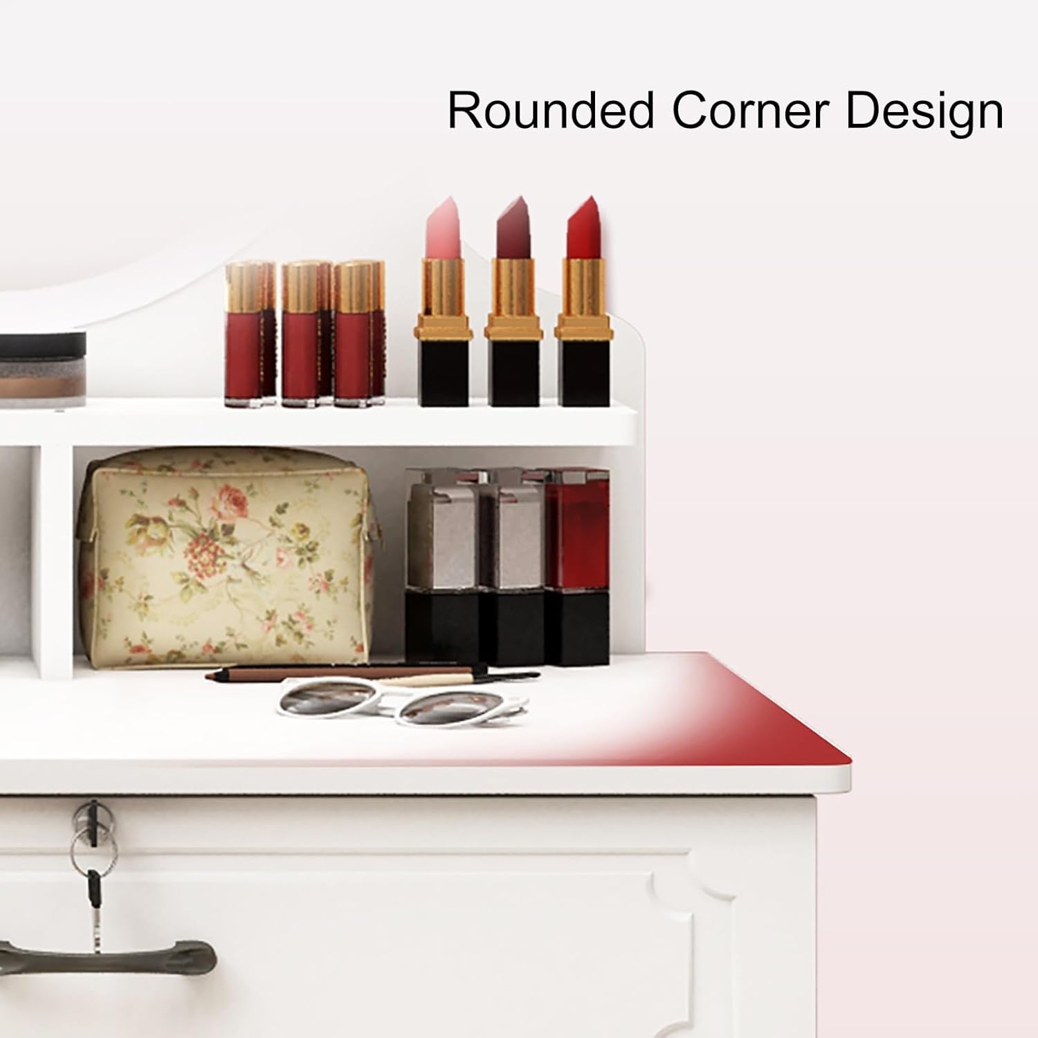 LHXLSH Vanity Desk Dressing Table Bedroom Vanity Table with Touch Screen LED Mirror and 6 Drawers Vanity Desk with Versatile Storage Options Dressing Table