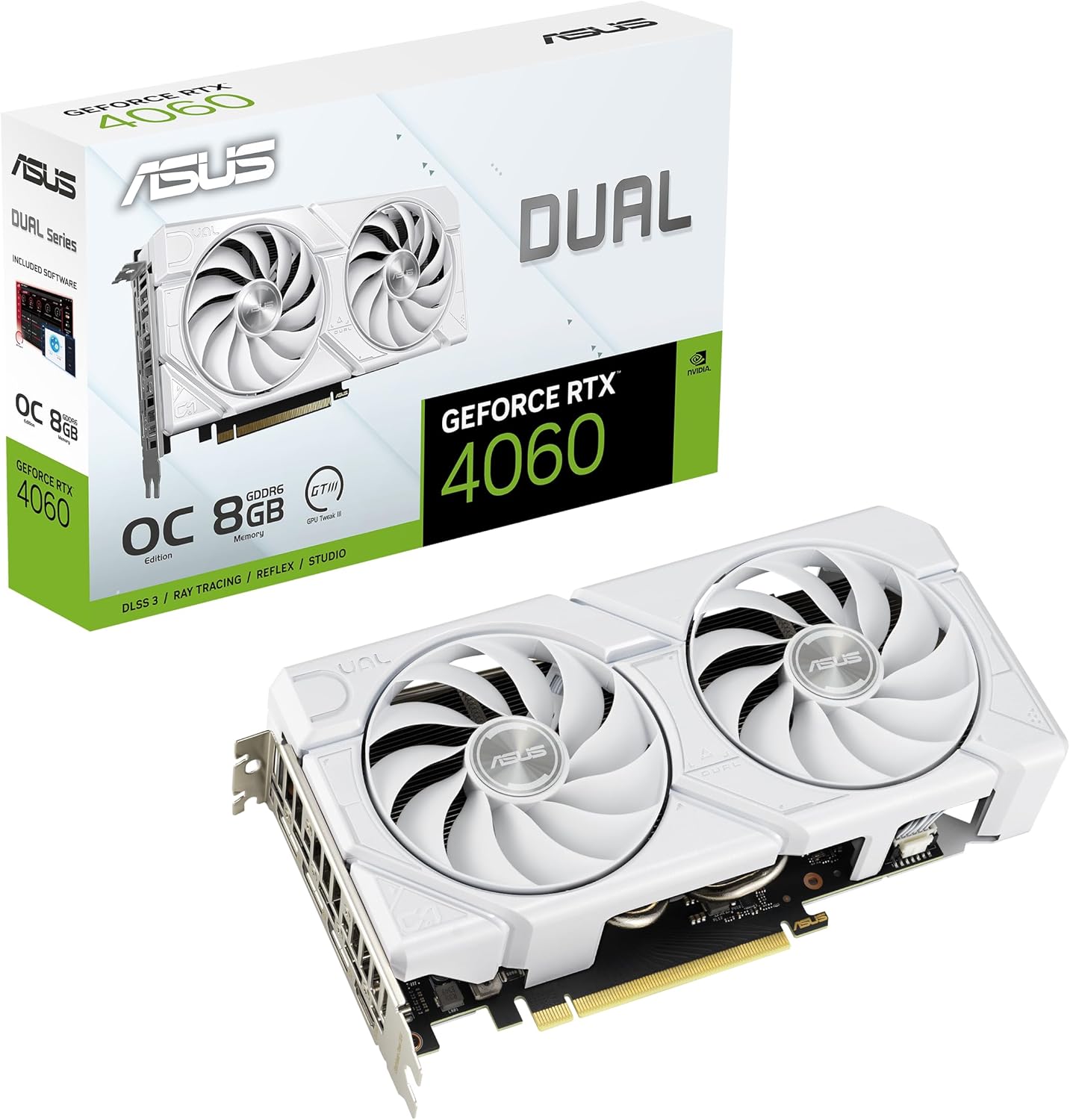 ASUS Dual NVIDIA GeForce RTX 3060 V2 OC Edition 12GB GDDR6 Gaming Graphics Card (PCIe 4.0, 12GB GDDR6 Memory, HDMI 2.1, DisplayPort 1.4a, 2-Slot, Axial-tech Fan Design, 0dB Technology)