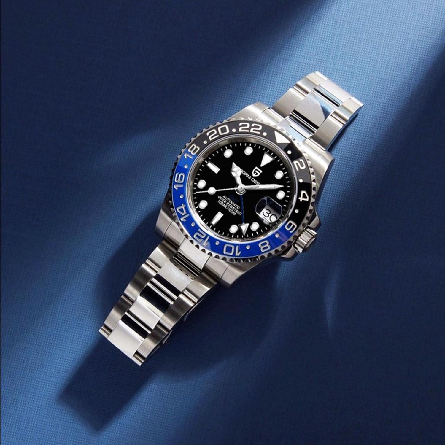 Men Watch Pagani Design GMT Watches for Men Automatic 40MM Date 100M Waterproof Stainless Steel Sapphire Glass Mechanical Wristwatches PD-1662