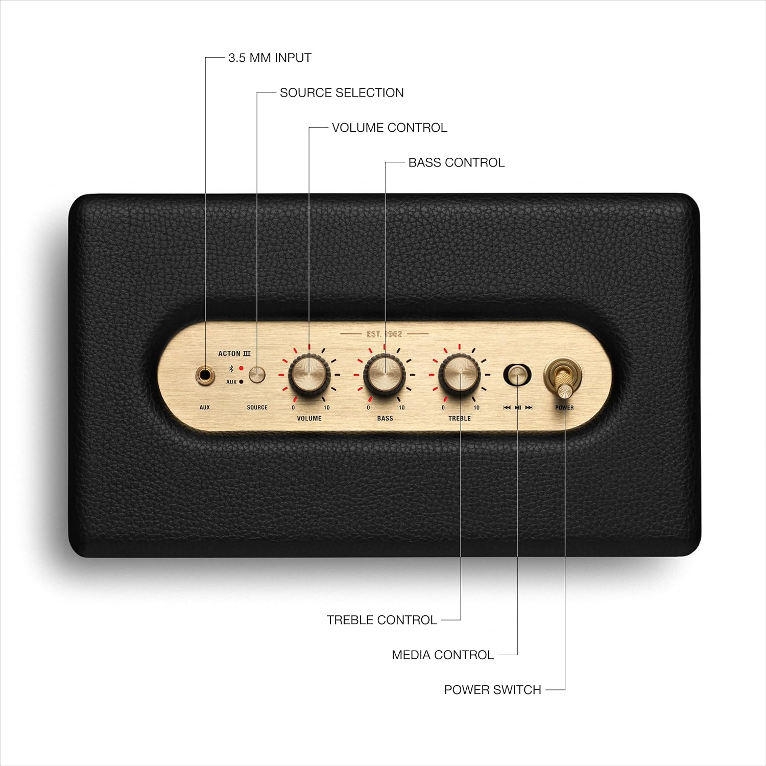 Marshall Acton III Bluetooth Home Speaker, Black