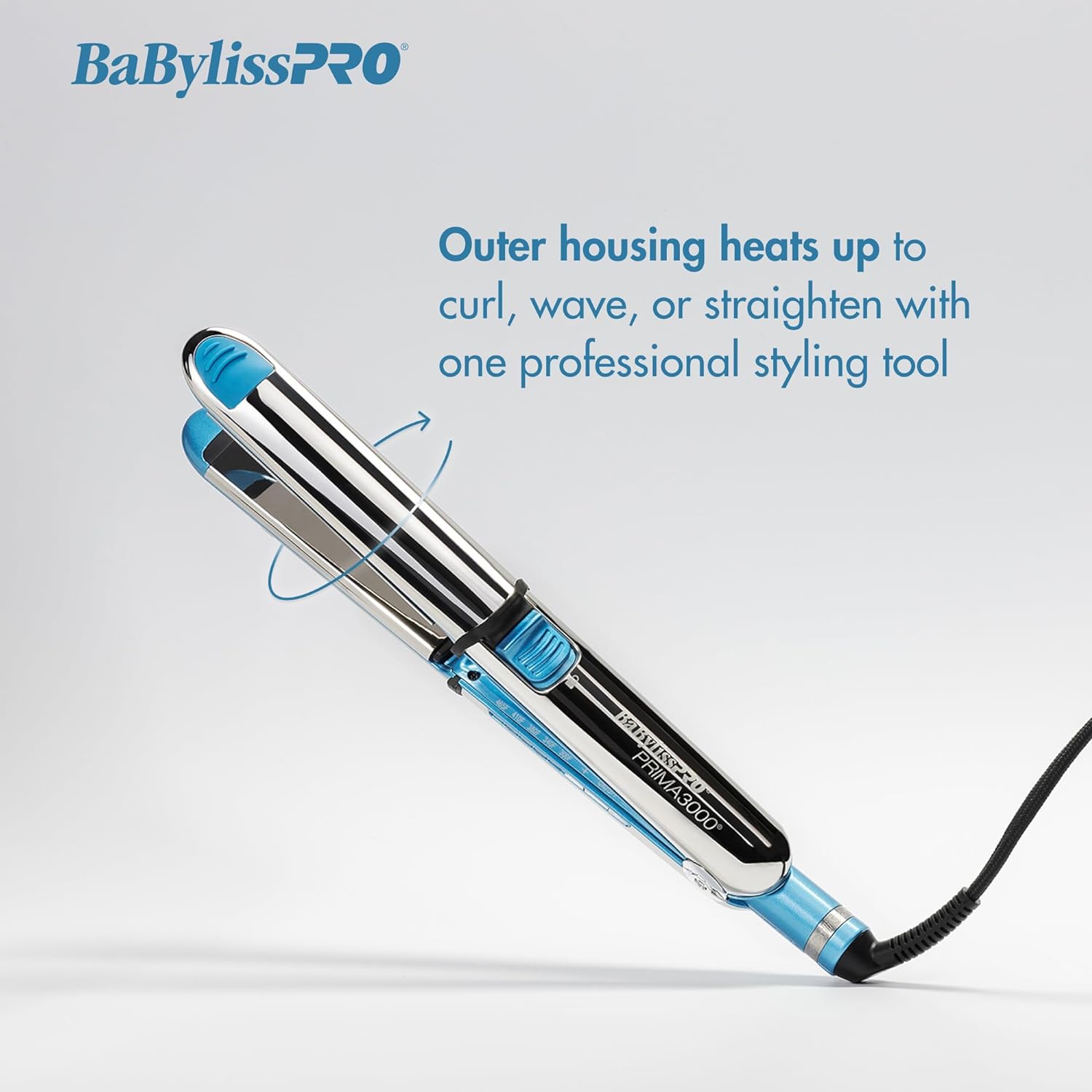BaBylissPRO Nano Titanium Prima Ionic Hair Straightener, Curl and Straighten Hair With One Professional Tool