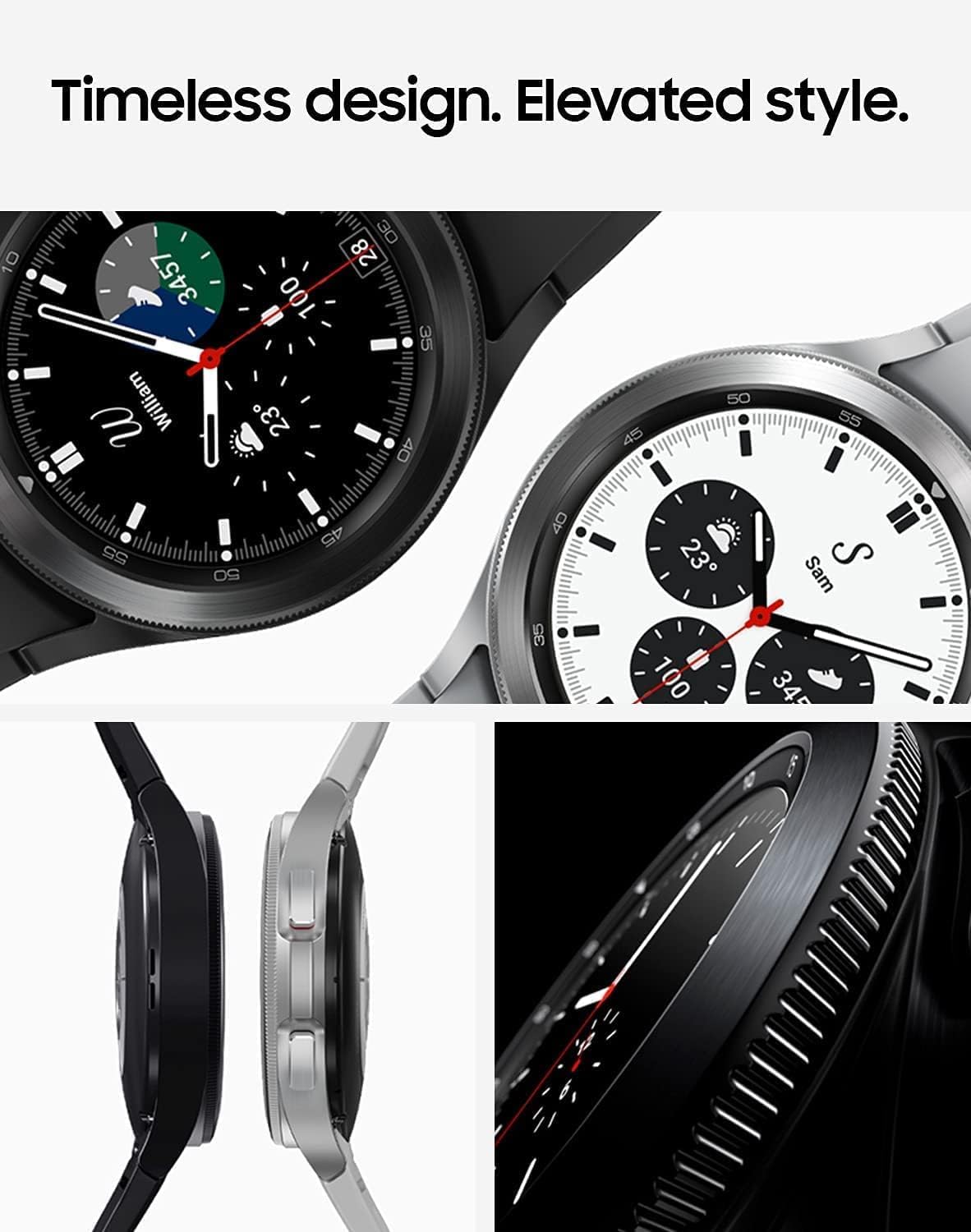 Samsung Electronics Galaxy Watch 4 Classic R890 46mm Smartwatch GPS WiFi (International Model) (Silver)