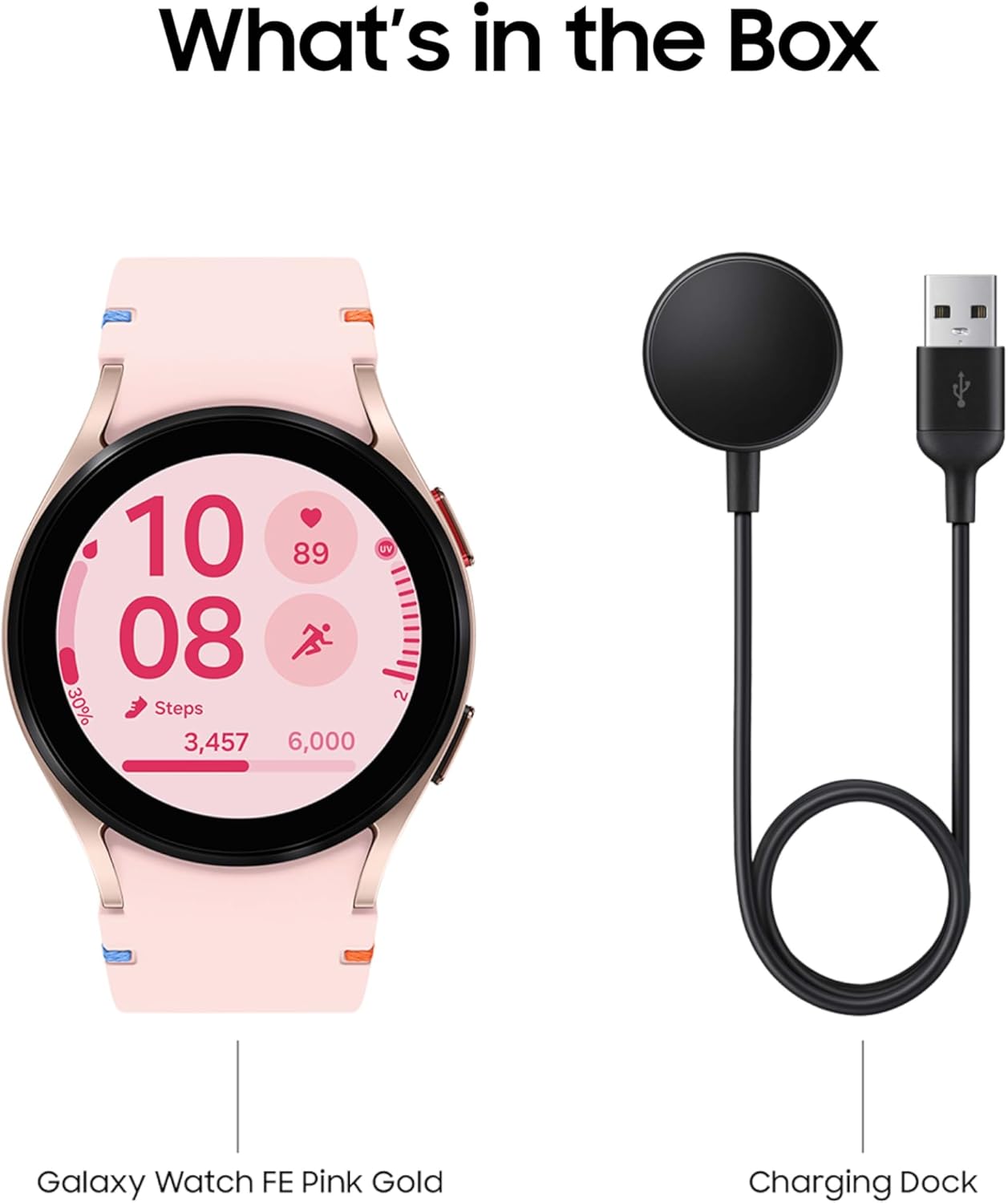 Samsung Galaxy Watch FE 40mm Bluetooth AI Smartwatch w/Fitness Tracking, BIA Sensor, Personalized HR Zones, Heart Rate Tracker, Sleep Monitor, 2024, Pink Gold [US Version, 1Yr Manufacturer Warranty]