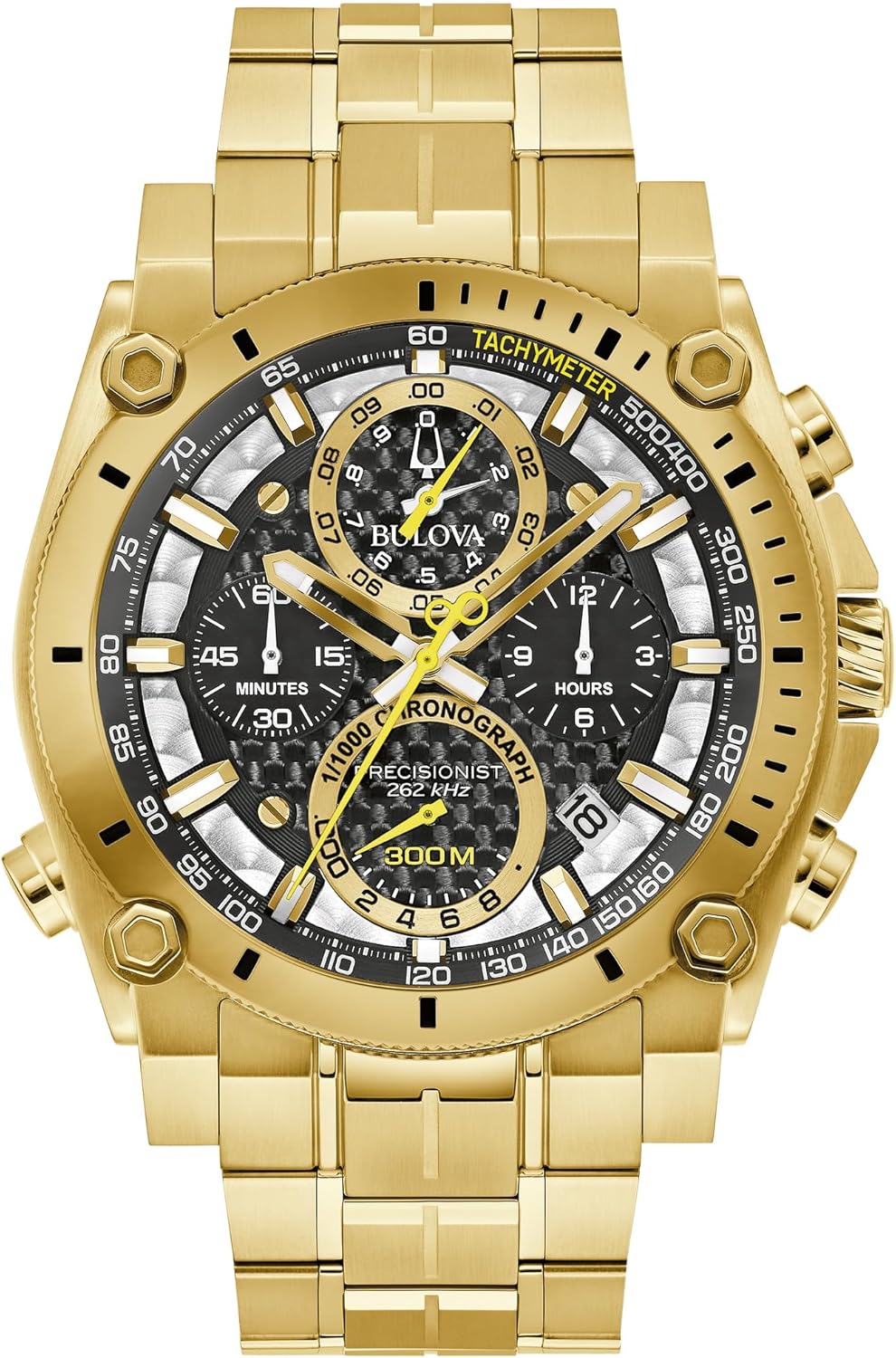 Bulova Men's Icon High Precision Quartz Chronograph Watch, Curved Mineral Crystal