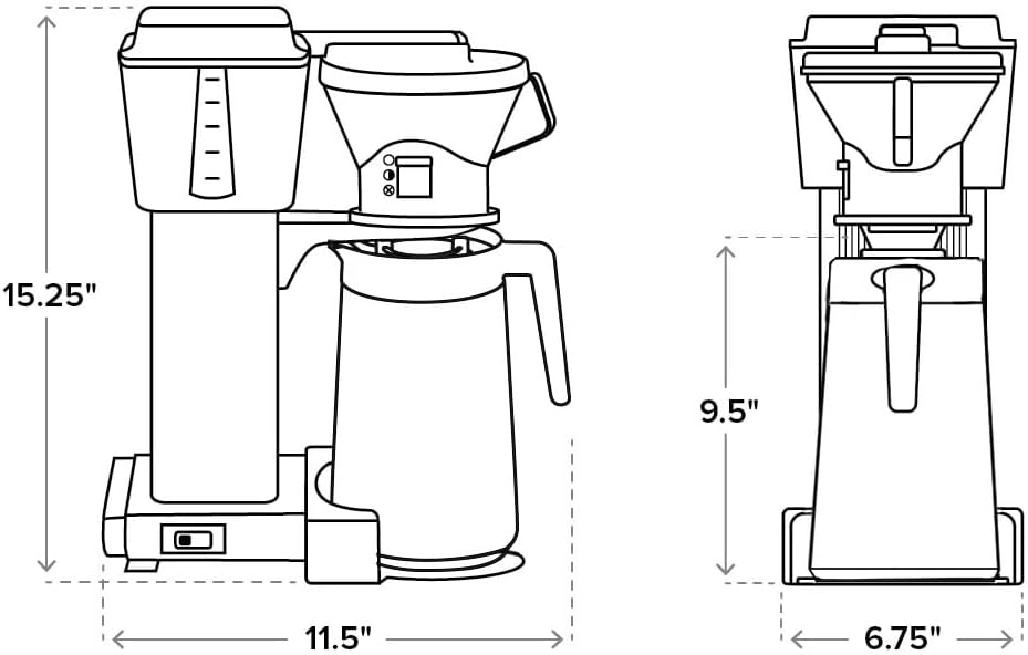Technivorm Moccamaster 79112 KBT Coffee Brewer, 40 oz, Polished Silver