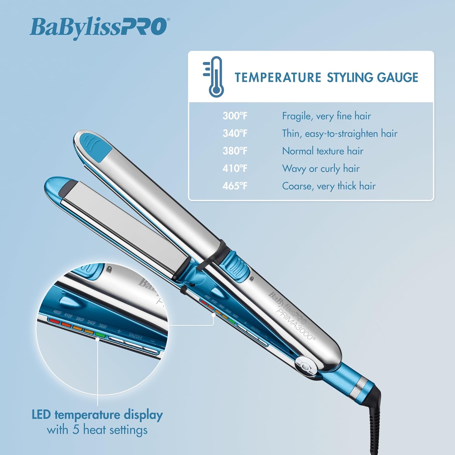 BaBylissPRO Nano Titanium Prima Ionic Hair Straightener, Curl and Straighten Hair With One Professional Tool