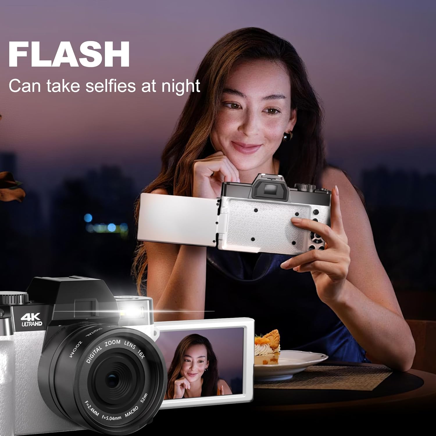 G-Anica Digital Camera, 48MP Cameras for Photography with WiFi & App Control, 4K Vlogging Camera for YouTube,Compact Camera,Perfect for Entry-Level Users and Beginners with Macro&Wide Lens-32GB Card