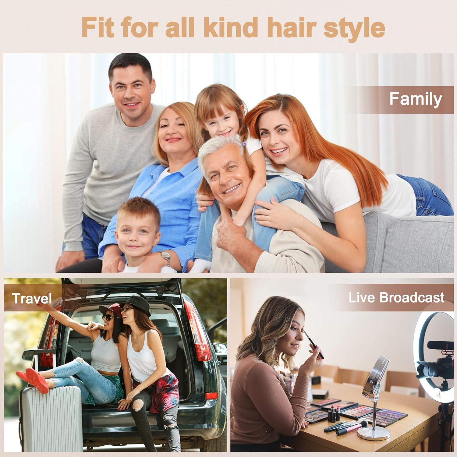 Hair Dryer Brush TECHMERI 6 in 1 Blow Dryer Brush Ions, Detachable Hair Styler Tools, Auto Wrap Curler, Hot Air Brush for Drying, Straightening and Volumizing