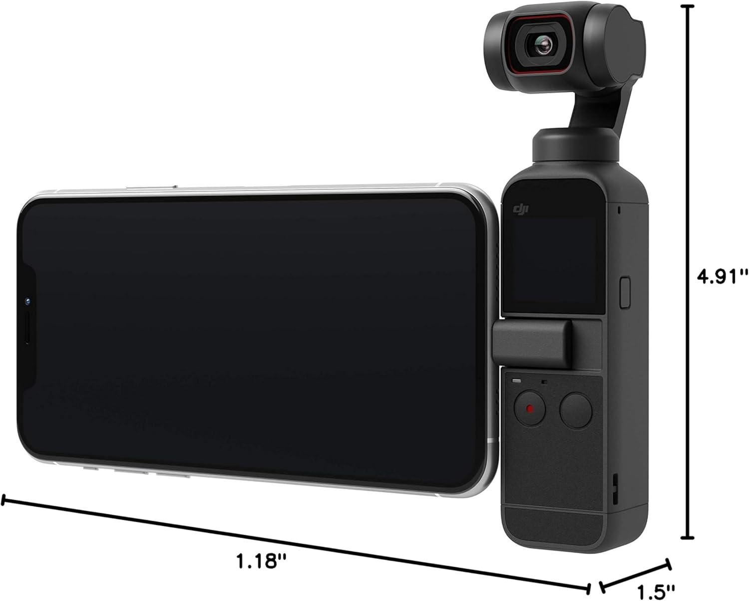 DJI Pocket 2 - Handheld 3-Axis Gimbal Stabilizer with 4K Camera, 1/1.7” CMOS, 64MP Photo, Pocket-Sized, ActiveTrack 3.0, Glamour Effects, YouTube TikTok Video Vlog, for Android and iPhone, Black