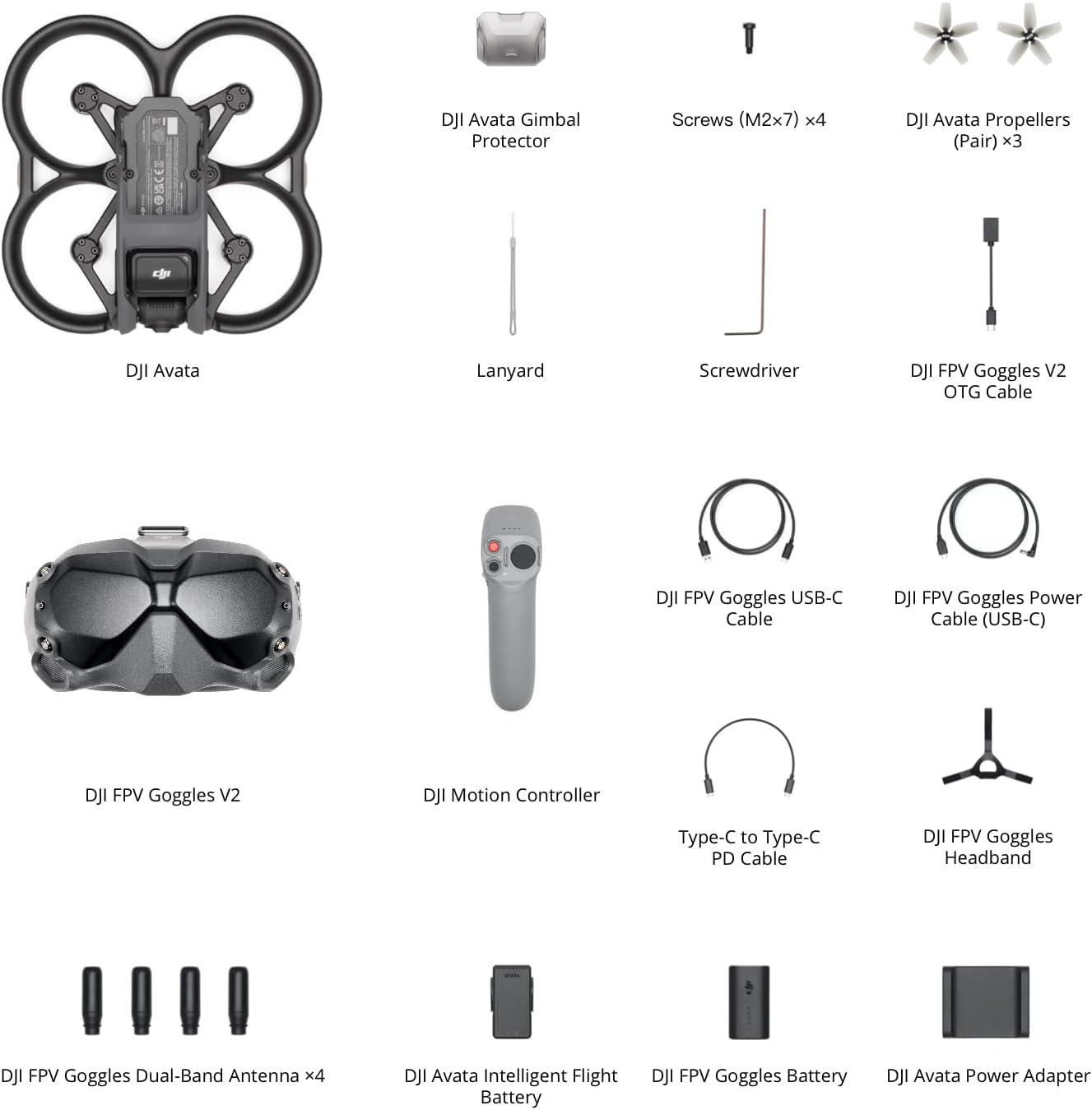 DJI Avata Fly Smart Combo (DJI FPV Goggles V2) – Vista en primera persona Drone UAV Quadcopter con video estabilizado 4K, FOV súper ancho de 155°, protector de hélice integrado, transmisión HD de baja