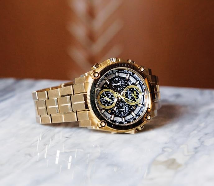 Bulova Men's Icon High Precision Quartz Chronograph Watch, Curved Mineral Crystal