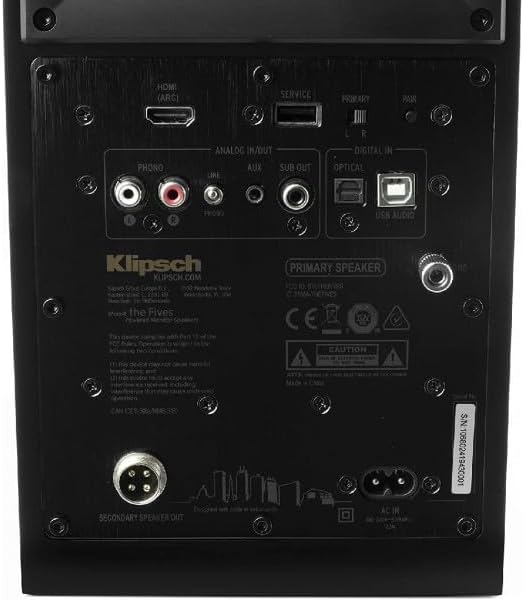 Klipsch The Fives Powered Bookshelf Speakers with HDMI-ARC in Walnut