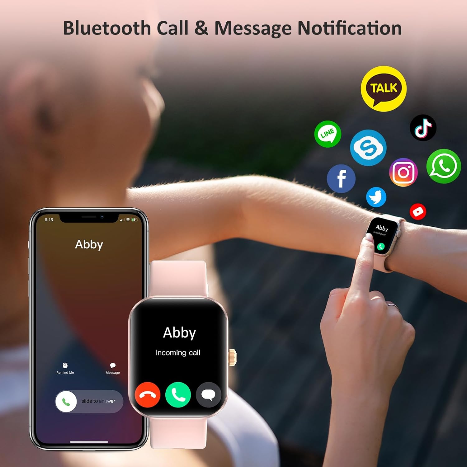 AMAZTIM Smart Watch, 60 Days Extra-Long Battery, 50M Waterproof, Rugged Military Bluetooth Call(Answer/Dial Calls), 1.85 Ultra Large HD Display, AI Voice Assistant, Compatible for Android and iOS