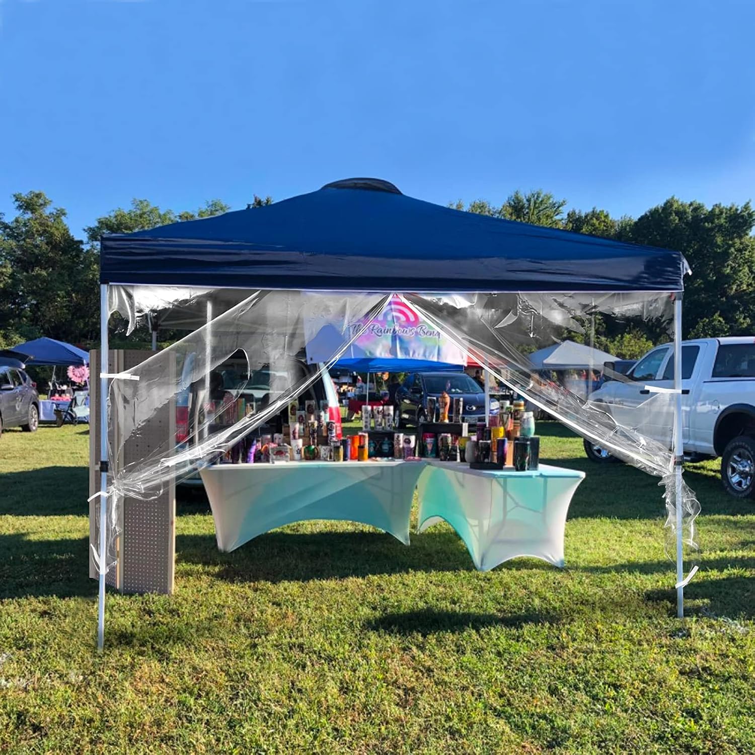 MordenApe Clear Sidewall, Transparent Canopy Walls, Canopy Side Wall for 10x10 Pop Up Canopy - Straight Leg, Outdoor Instant Canopies Sidewall,1 Pack (Navy)