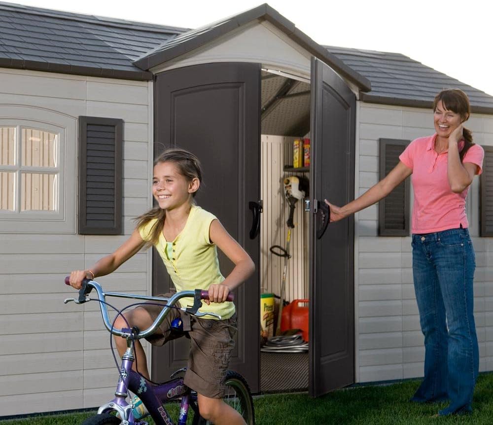 Lifetime 6446 Outdoor Storage Shed, 8 x 15 Foot, Desert Sand