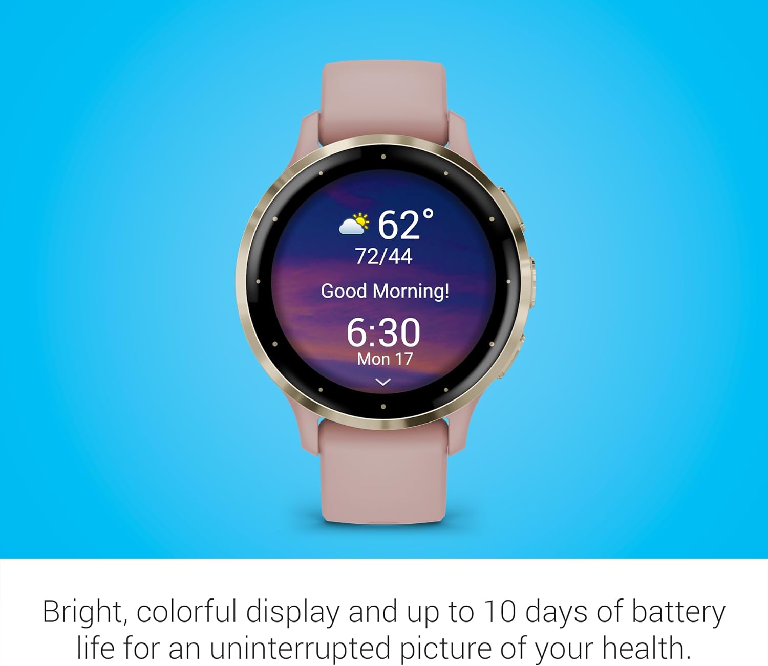 Garmin Venu 3 Slate Stainless Steel Bezel 1.4-Inch AMOLED Touchscreen Display Smart Watch with 45mm Black Case and Silicone Band