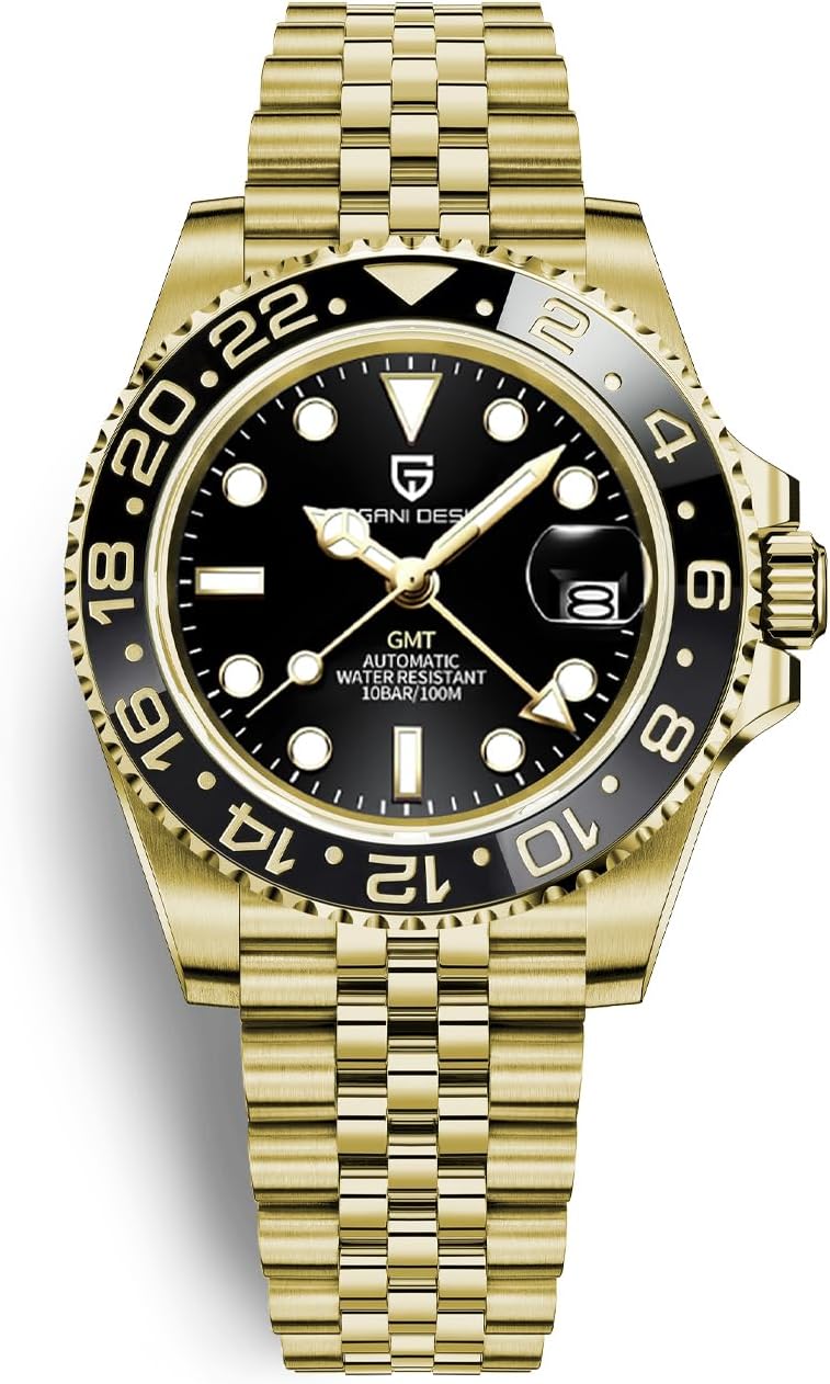 Men Watch Pagani Design GMT Watches for Men Automatic 40MM Date 100M Waterproof Stainless Steel Sapphire Glass Mechanical Wristwatches PD-1662