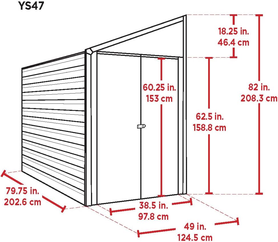 Arrow Yardsaver Compact Galvanized Steel Storage Shed with Pent Roof, 4' x 10'