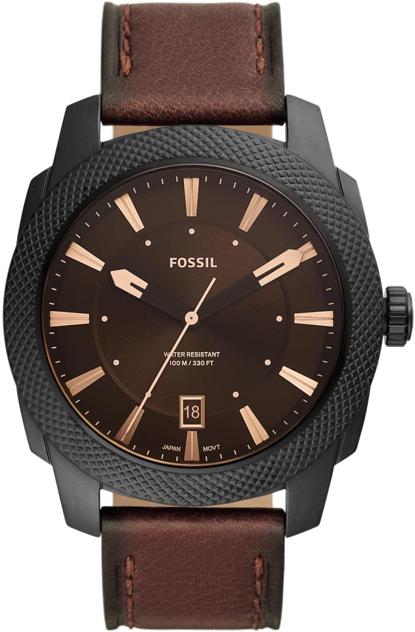 Fossil Machine Men's Watch with Stainless Steel or Leather Band, Chronograph or Analog Watch Display