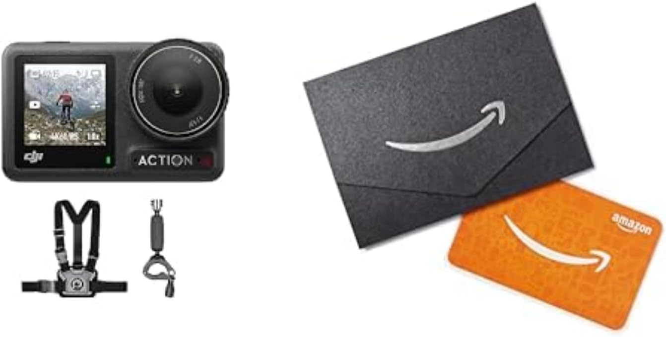 DJI Osmo Action 4 Standard Combo, Waterproof Action Camera 4K with 1/1.3 Sensor, Low-Light Imaging, Long-Lasting 160 Mins, Stabilization, Dual Touchscreens, Vlogging Camera for Travel, Sports
